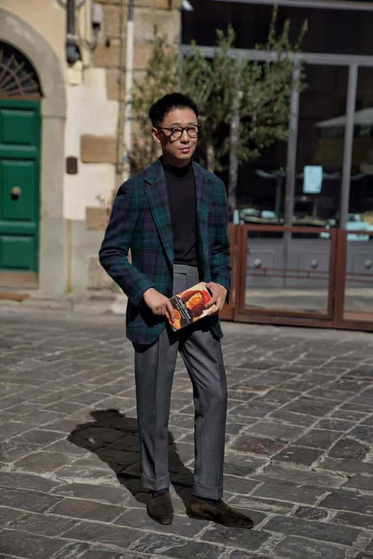Dark Grey Worsted Wool Trousers #477