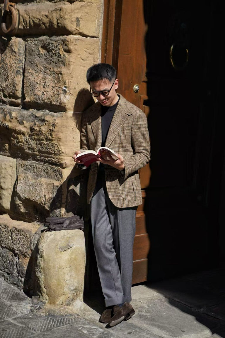 Dark Grey Worsted Wool Trousers #477