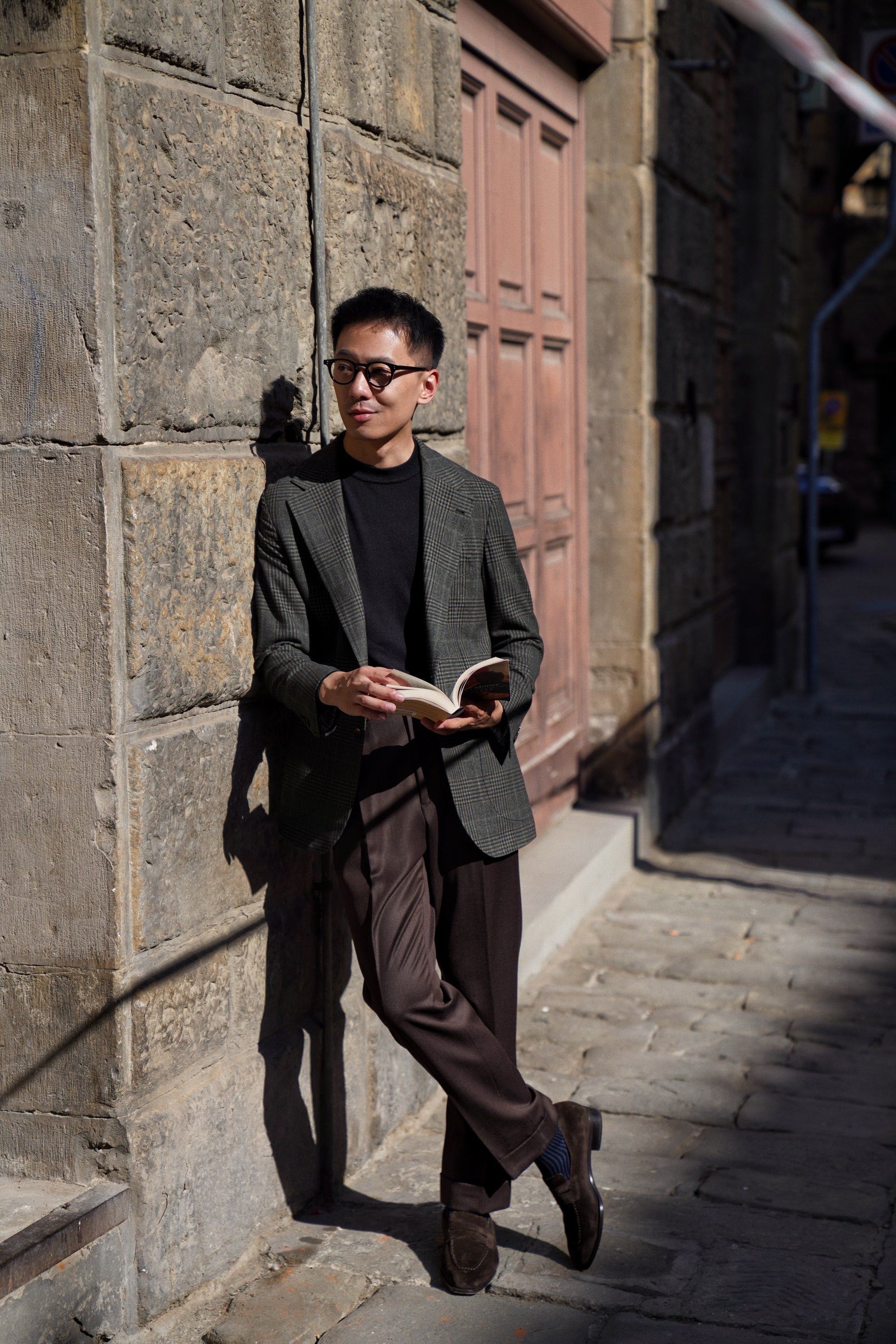 Dark Brown Wool Whipcord Trousers #394