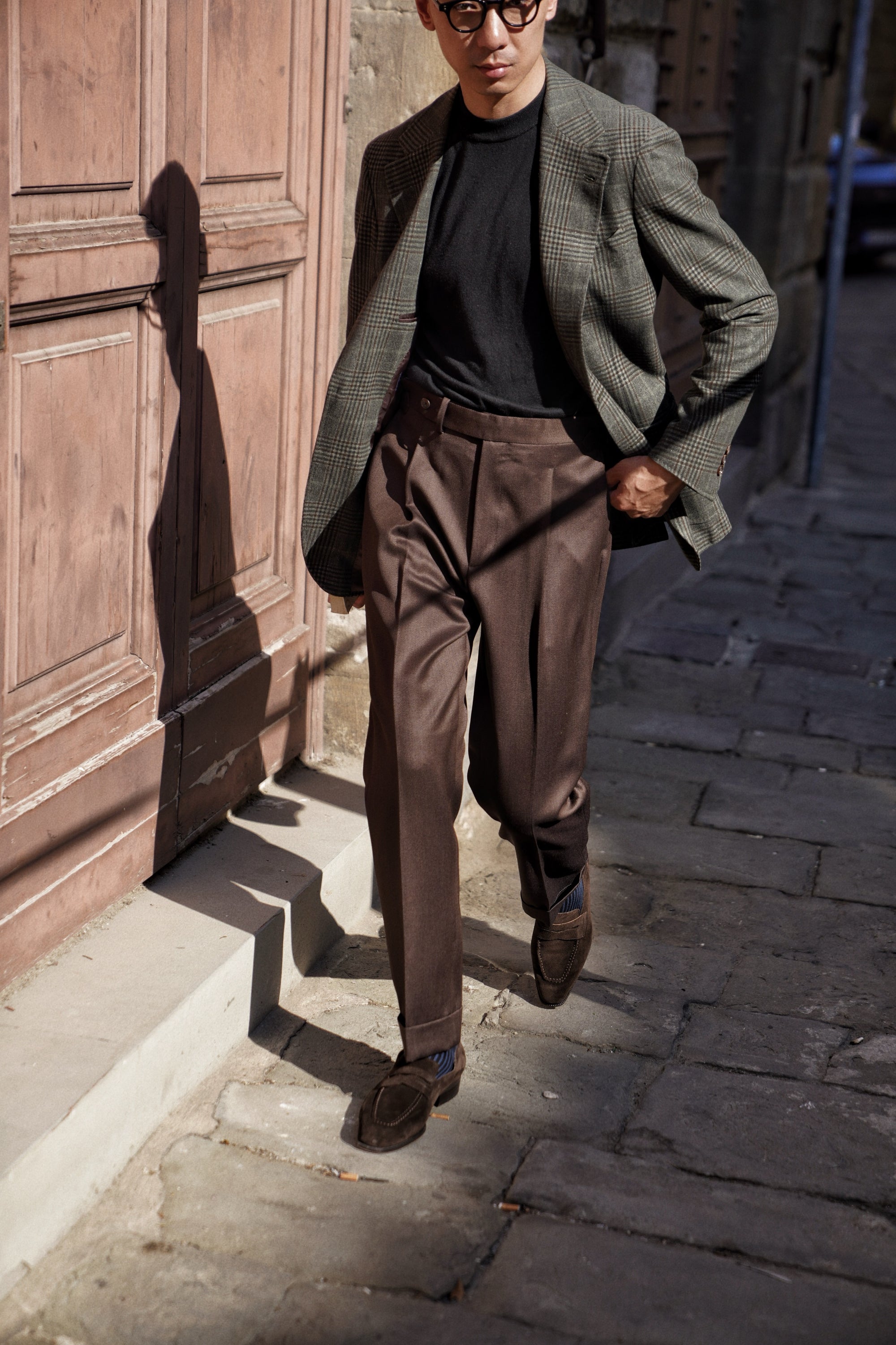 Dark Brown Wool Whipcord Trousers #394