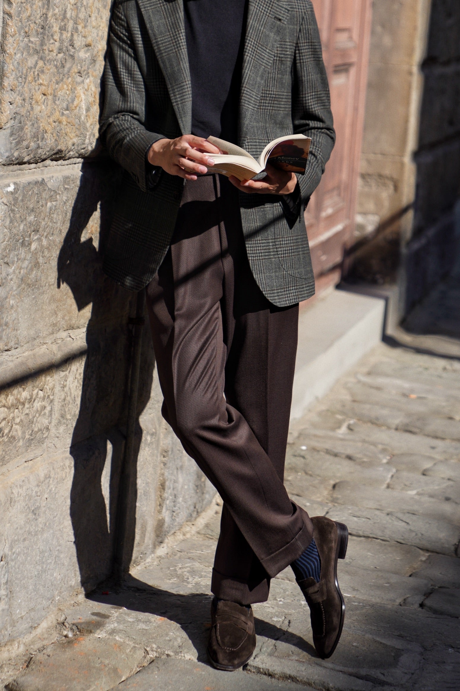 Dark Brown Wool Whipcord Trousers #394