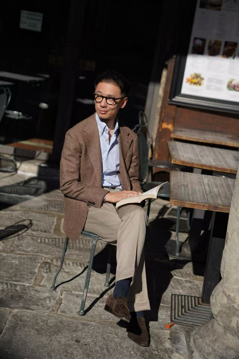 Dark Khaki Wool Whipcord Trousers #395
