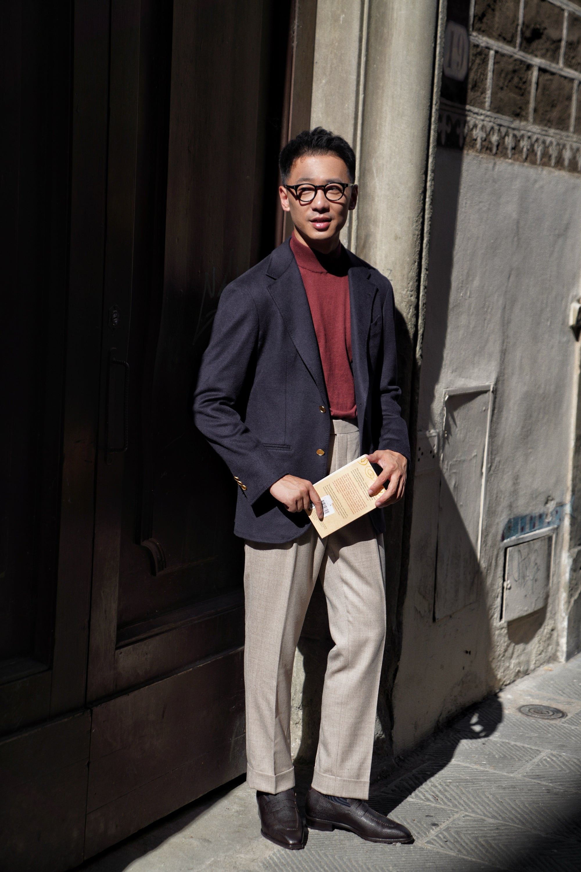 Undyed Wool Flannel Trousers #490