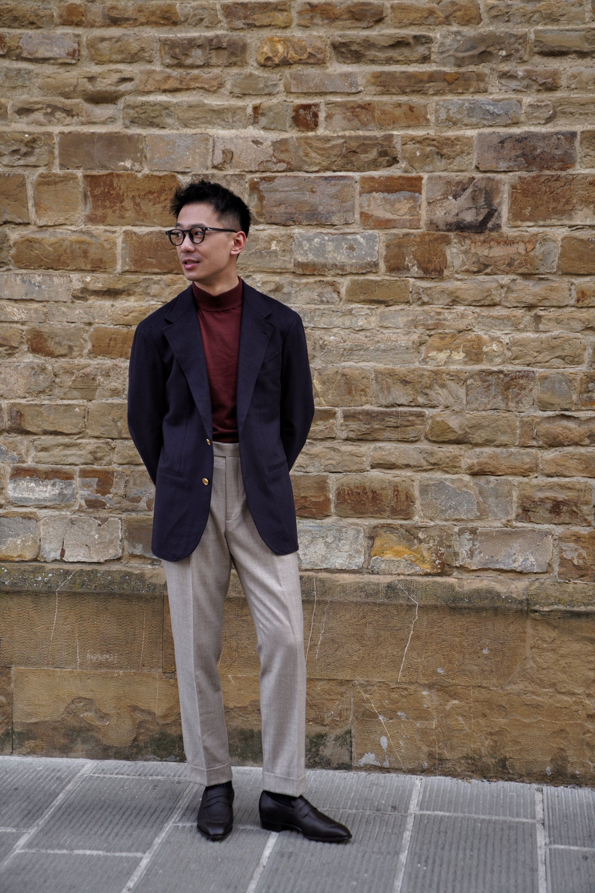Undyed Wool Flannel Trousers #490