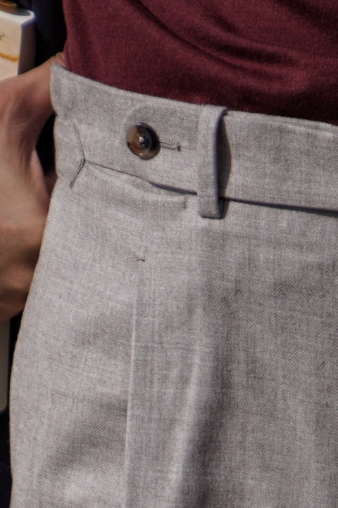 Undyed Wool Flannel Trousers #490