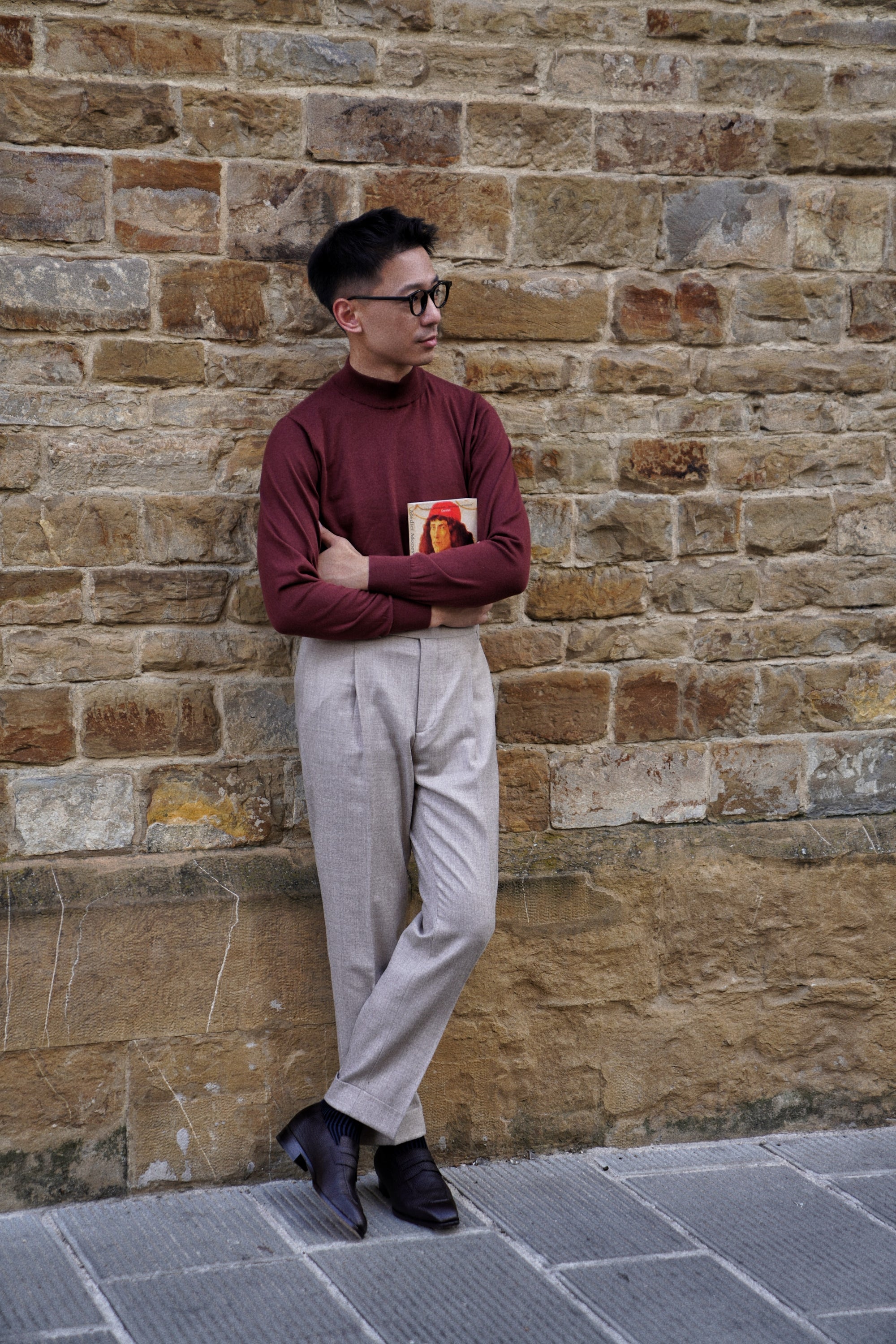 Undyed Wool Flannel Trousers #490
