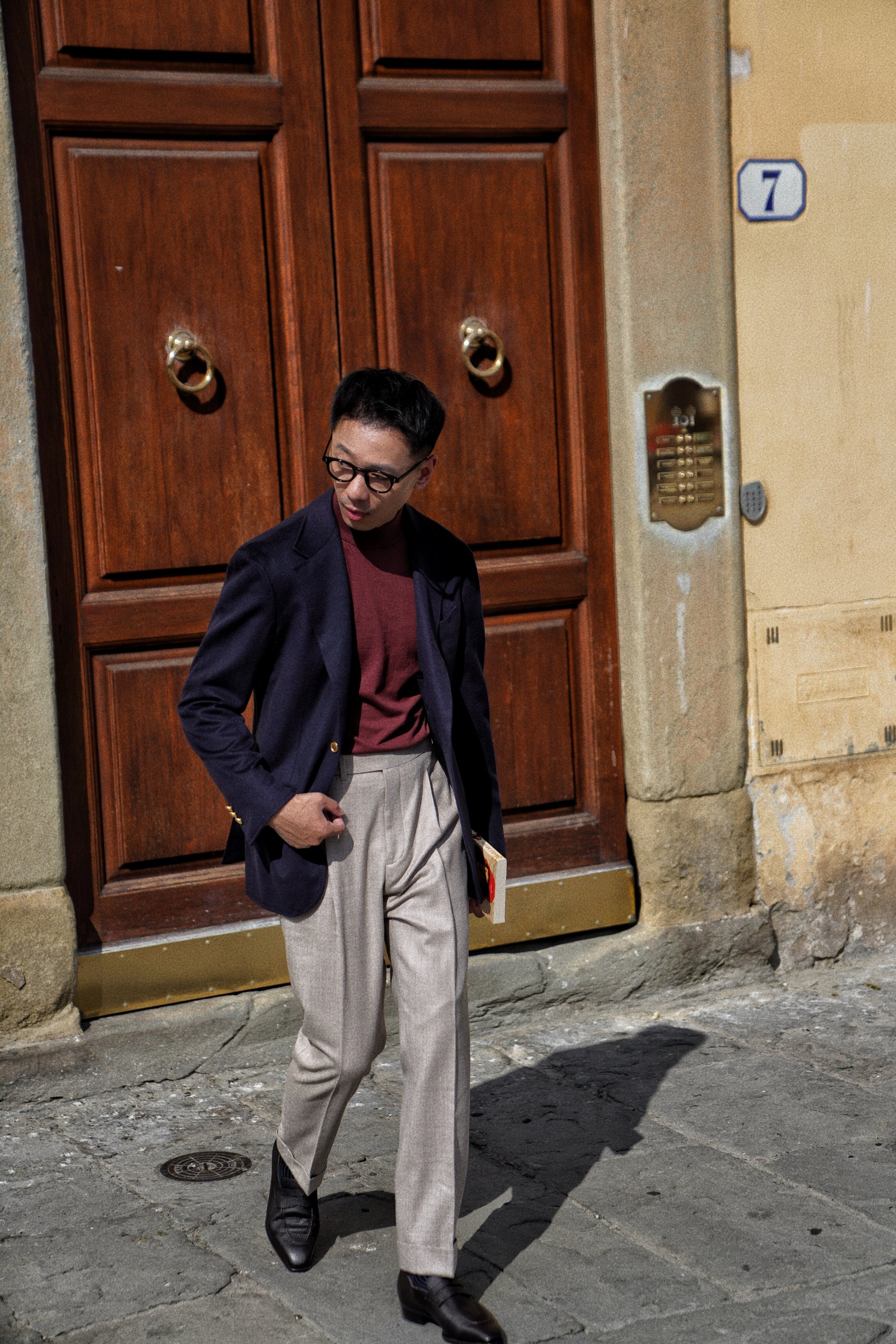 Undyed Wool Flannel Trousers #490