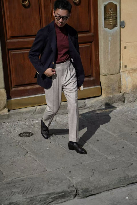 Undyed Wool Flannel Trousers #490
