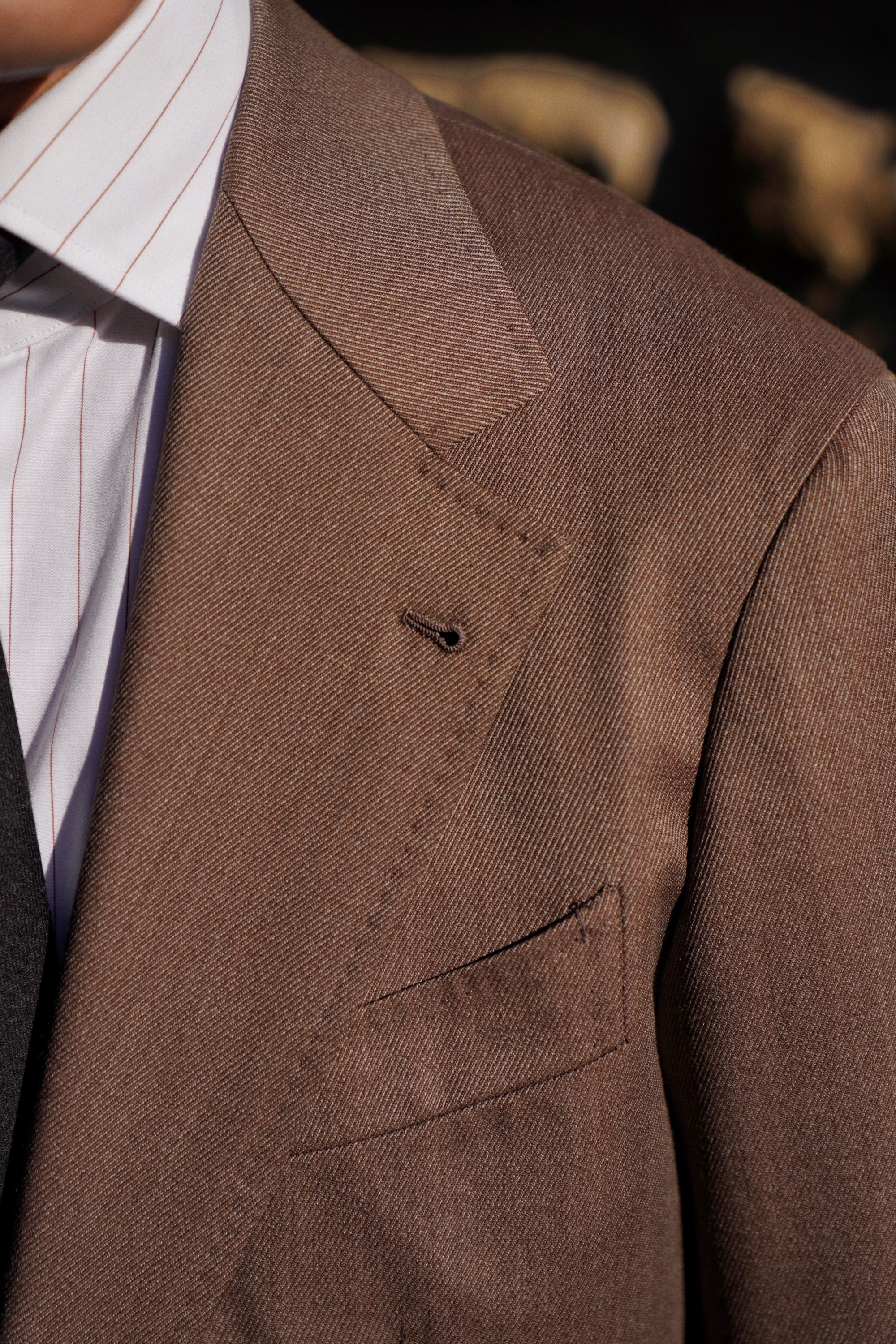 MTO Brown Whipcord 130s Wool Suit #423