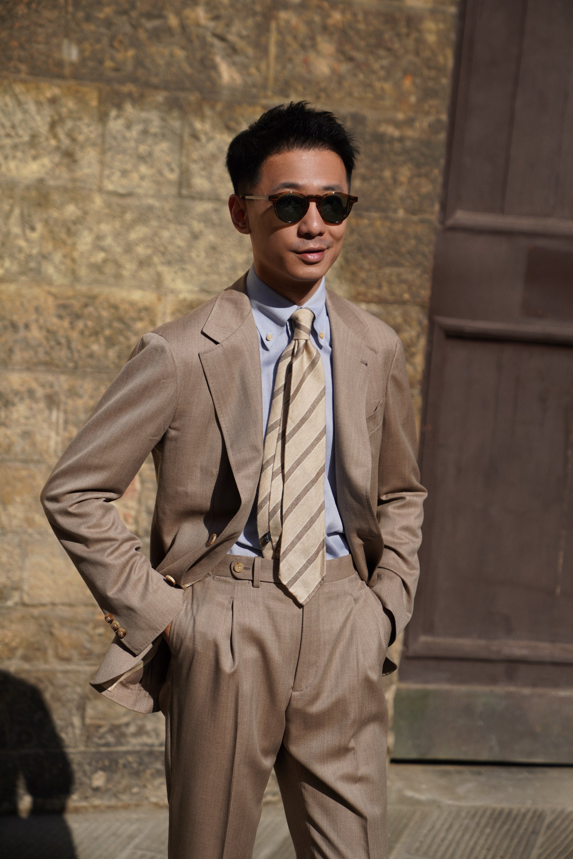 MTO Tan Whipcord 130s Wool Suit #425