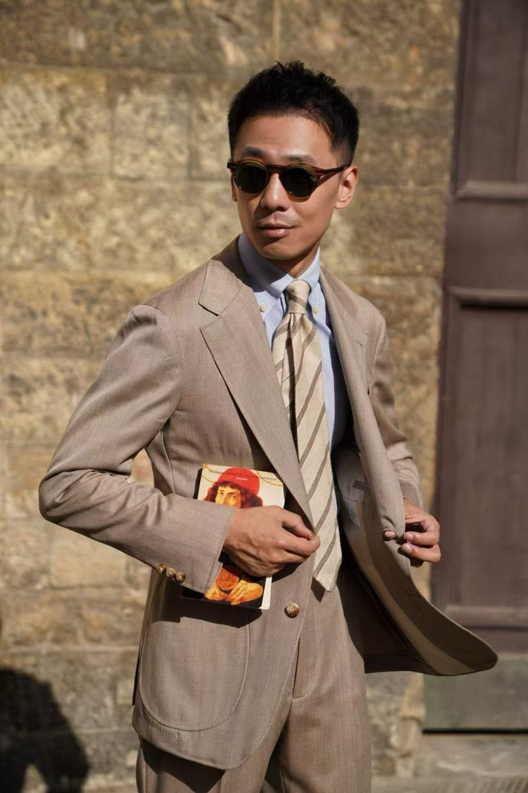 MTO Tan Whipcord 130s Wool Suit #425