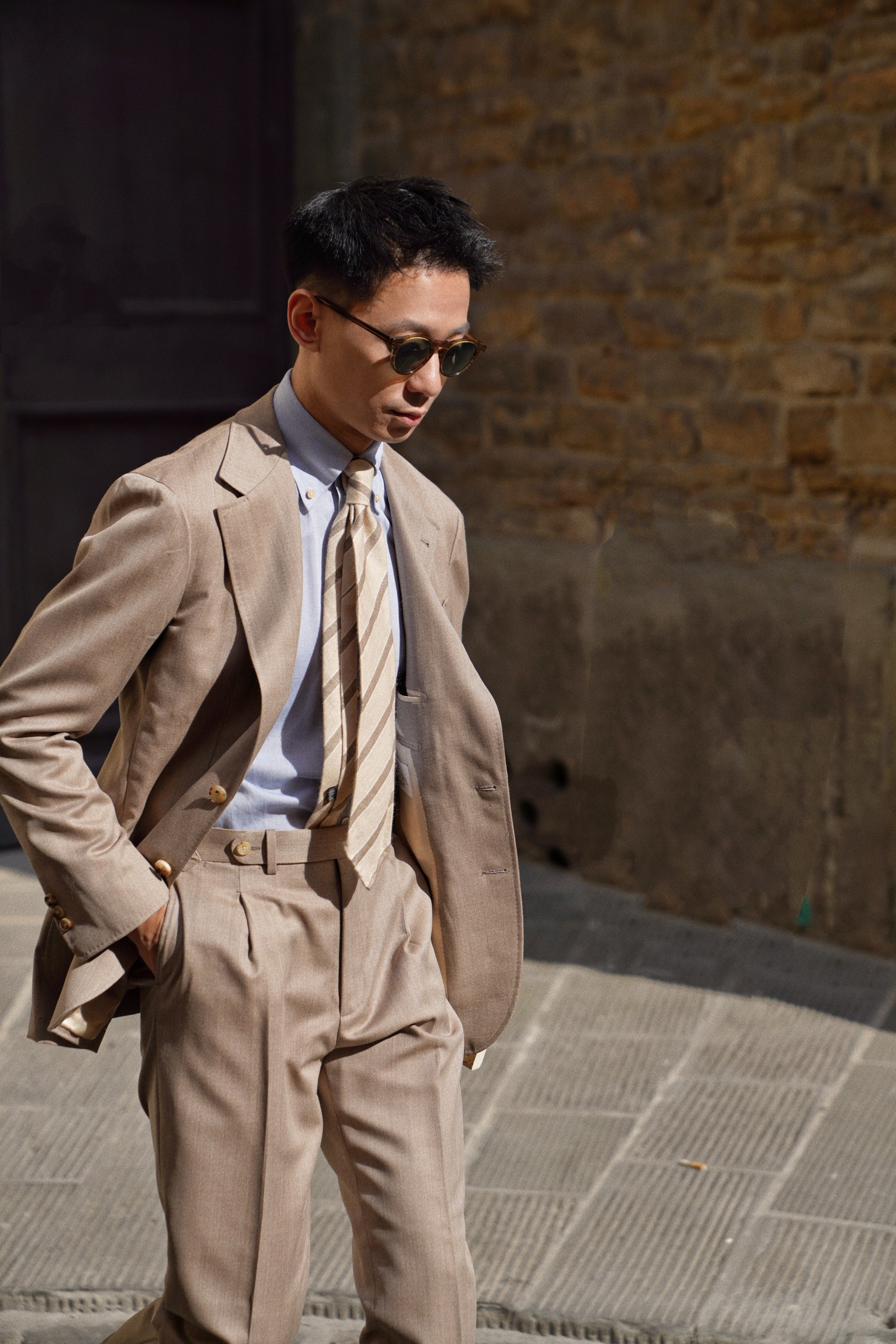 MTO Tan Whipcord 130s Wool Suit #425