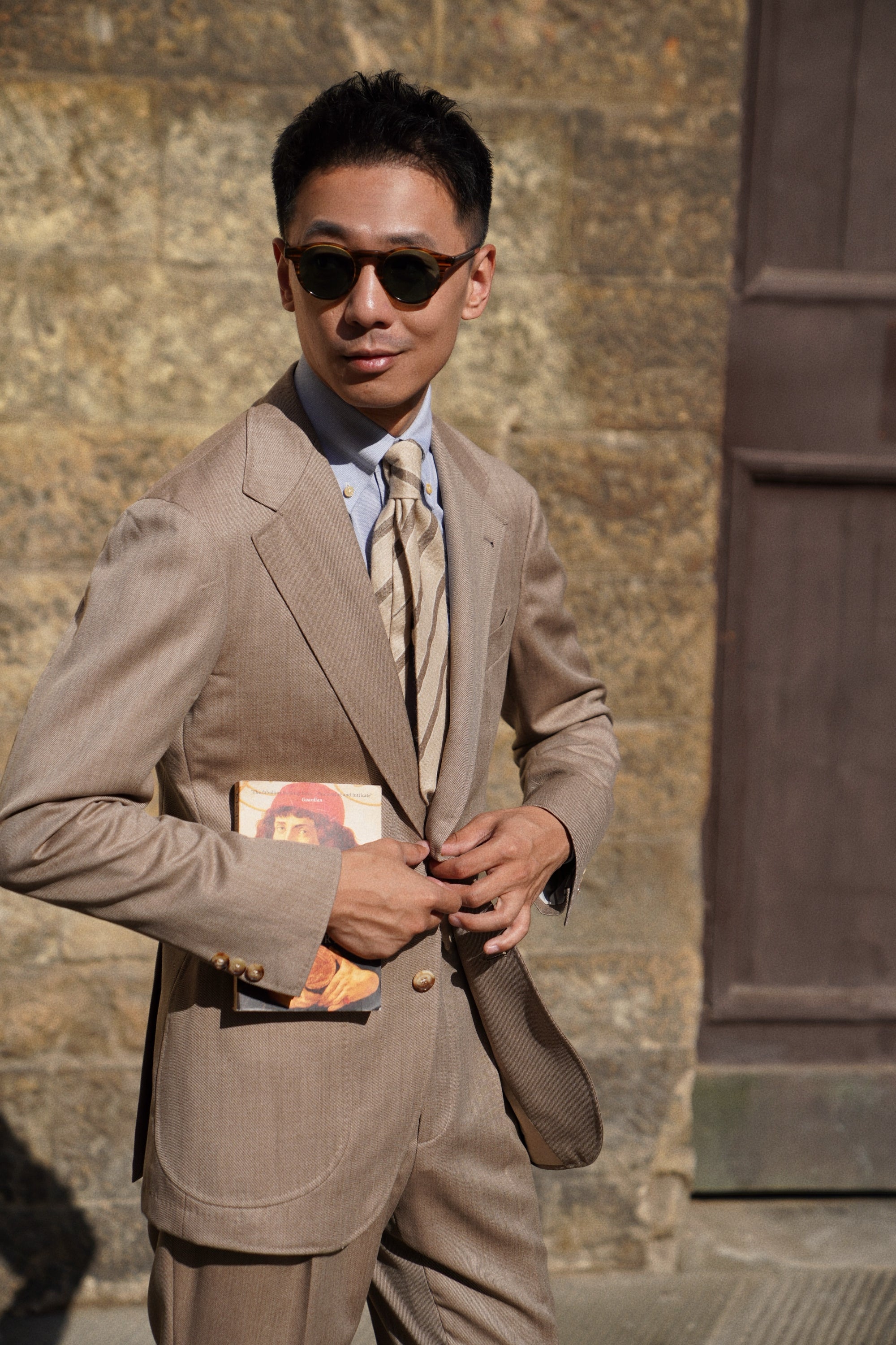 MTO Tan Whipcord 130s Wool Suit #425