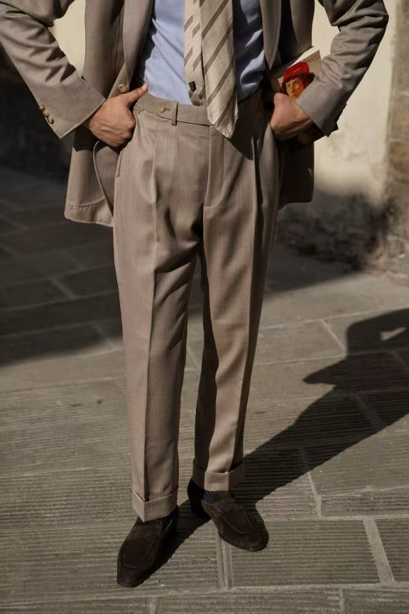 MTO Tan Whipcord 130s Wool Suit #425