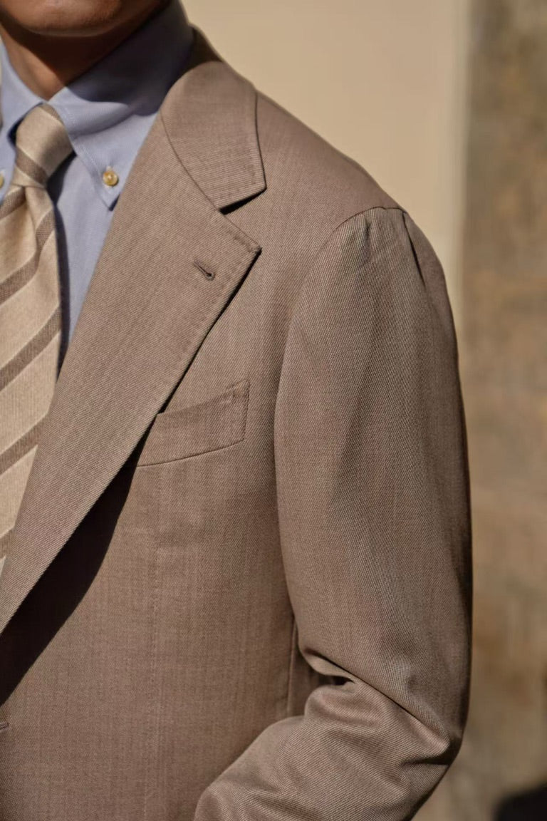 MTO Tan Whipcord 130s Wool Suit #425