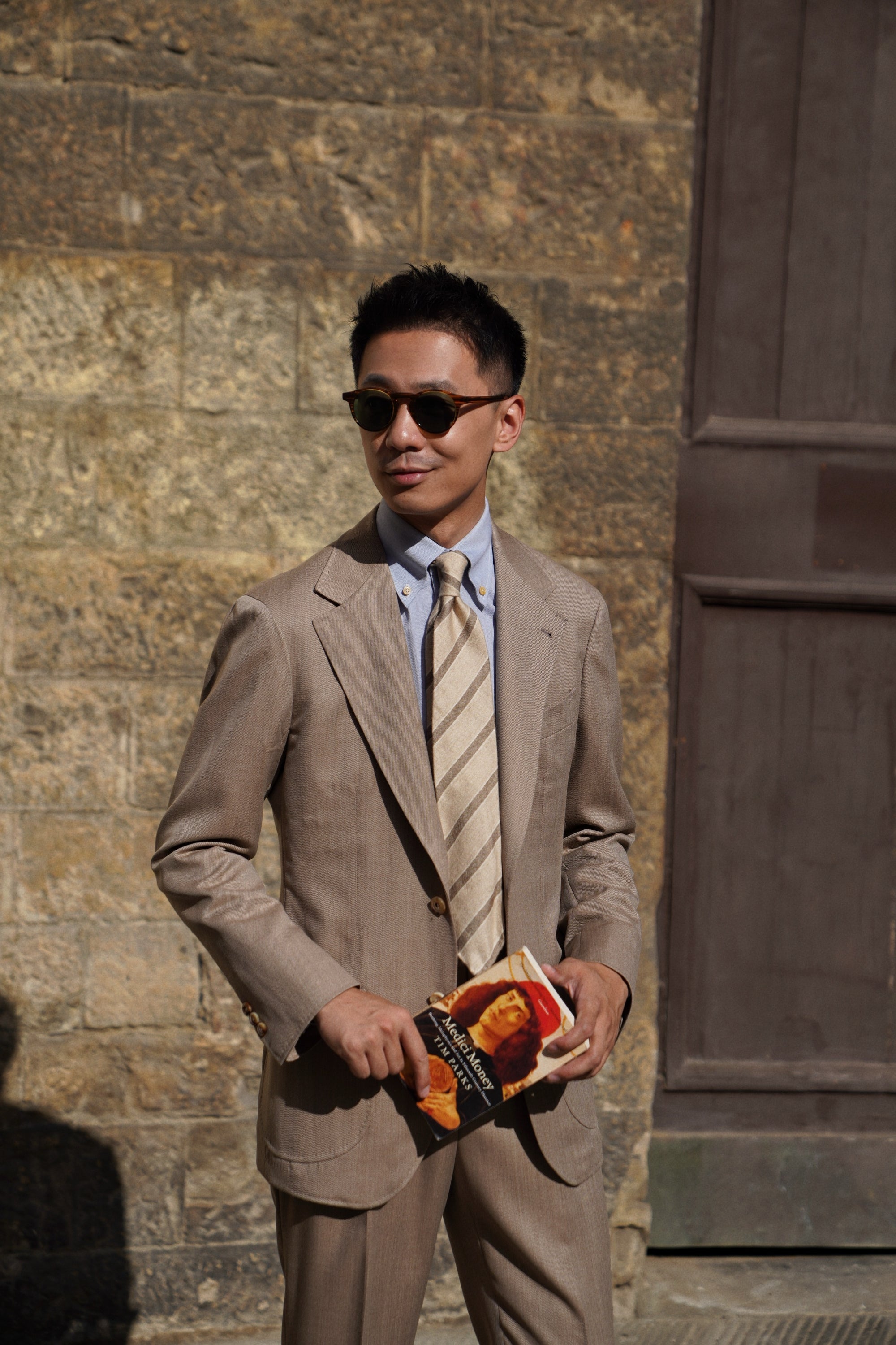 MTO Tan Whipcord 130s Wool Suit #425