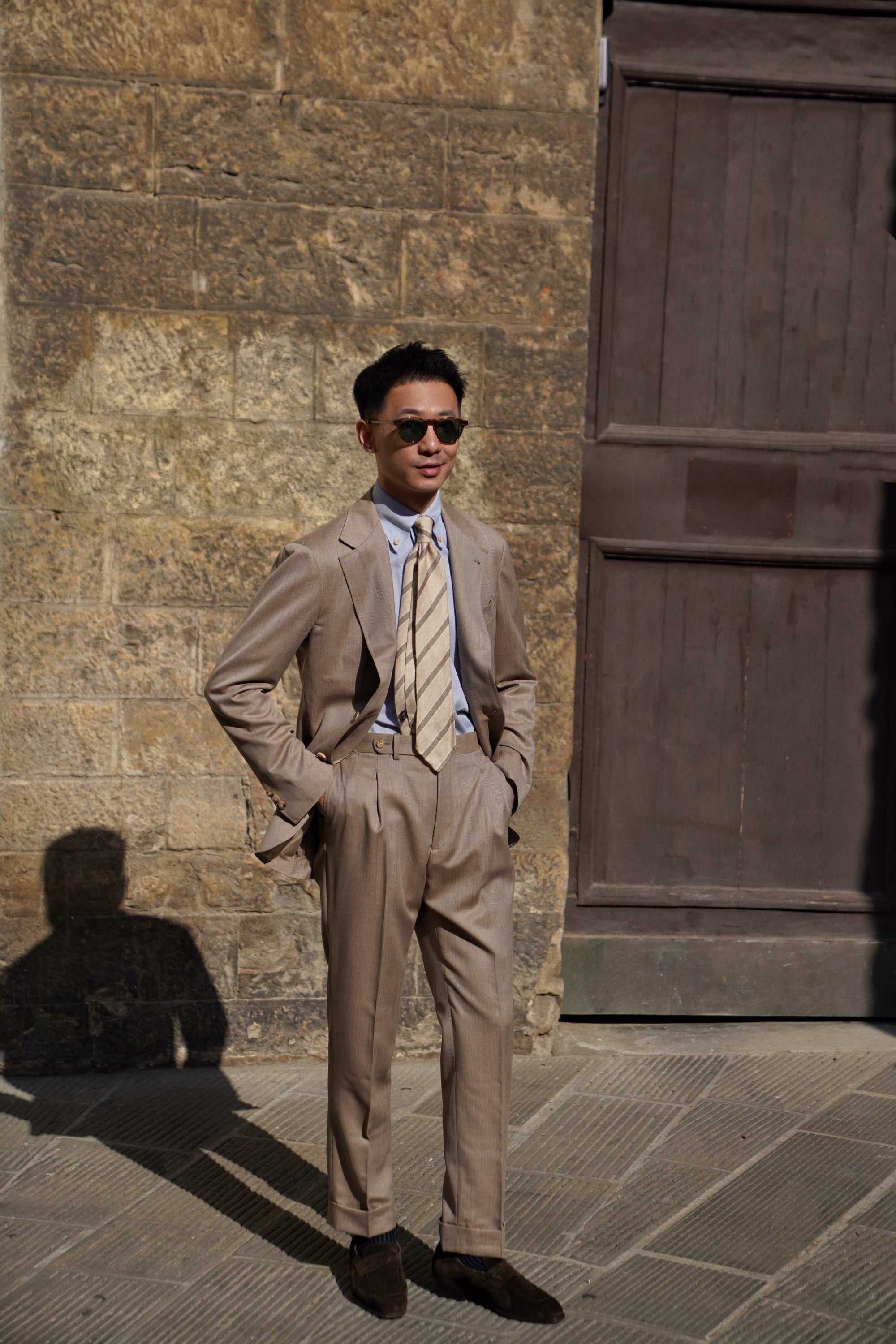 MTO Tan Whipcord 130s Wool Suit #425
