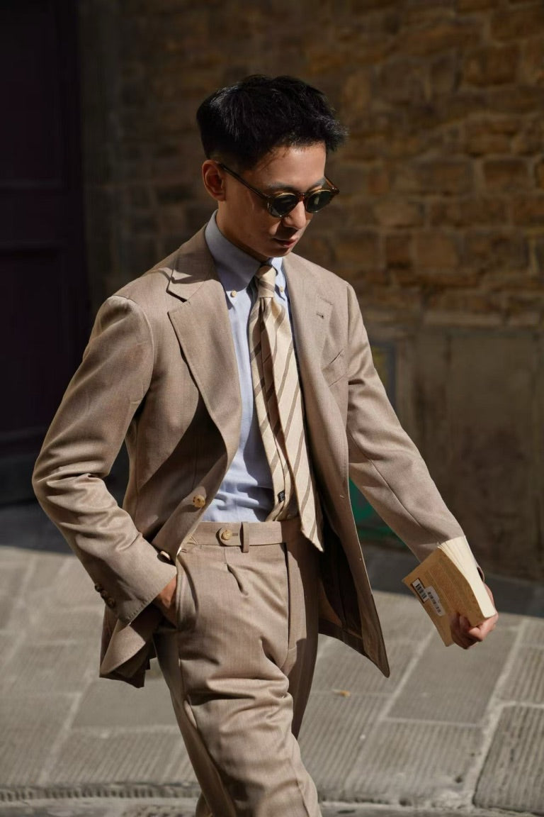 MTO Tan Whipcord 130s Wool Suit #425