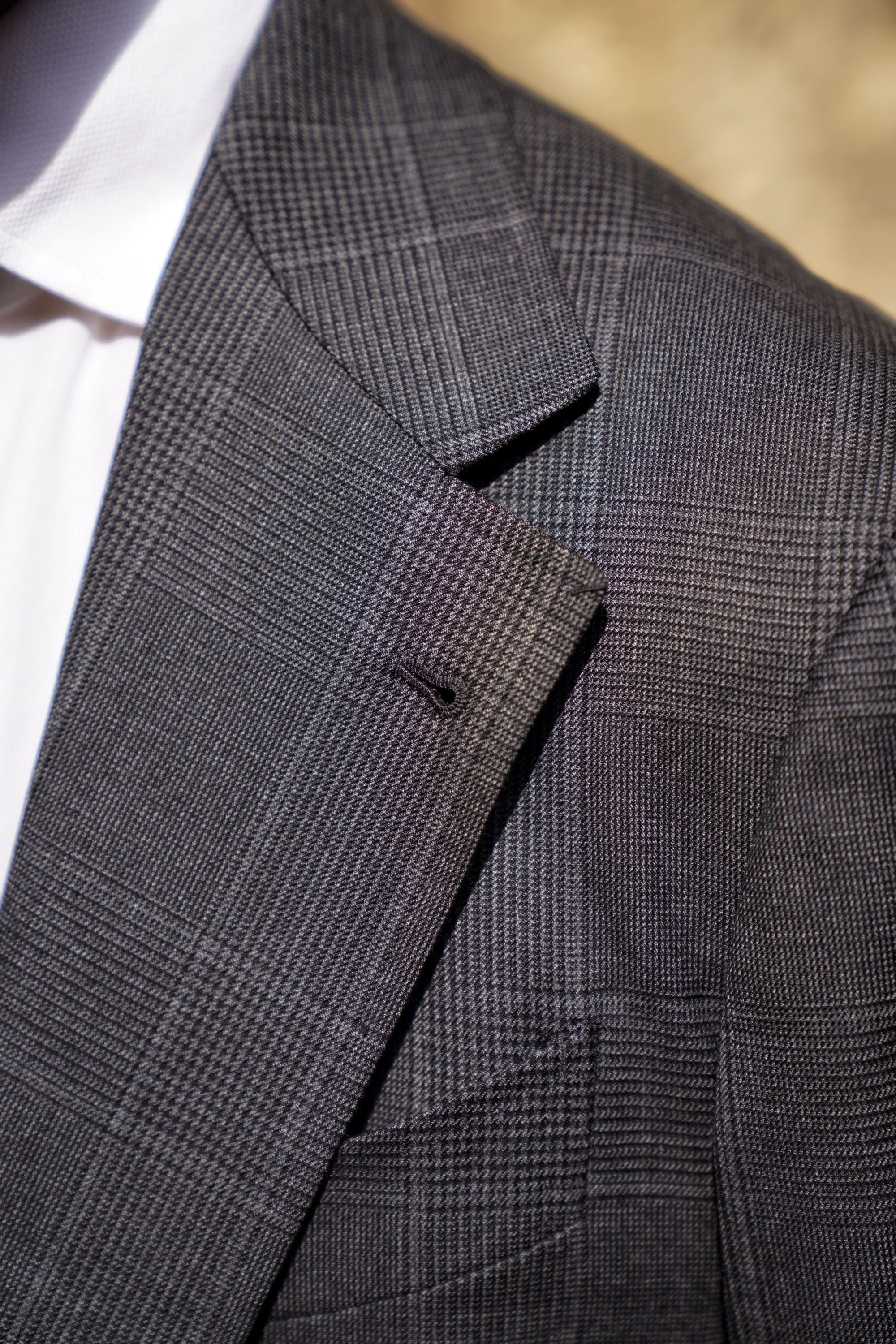 MTO Dark Grey Glen Check 130s Wool Suit #420