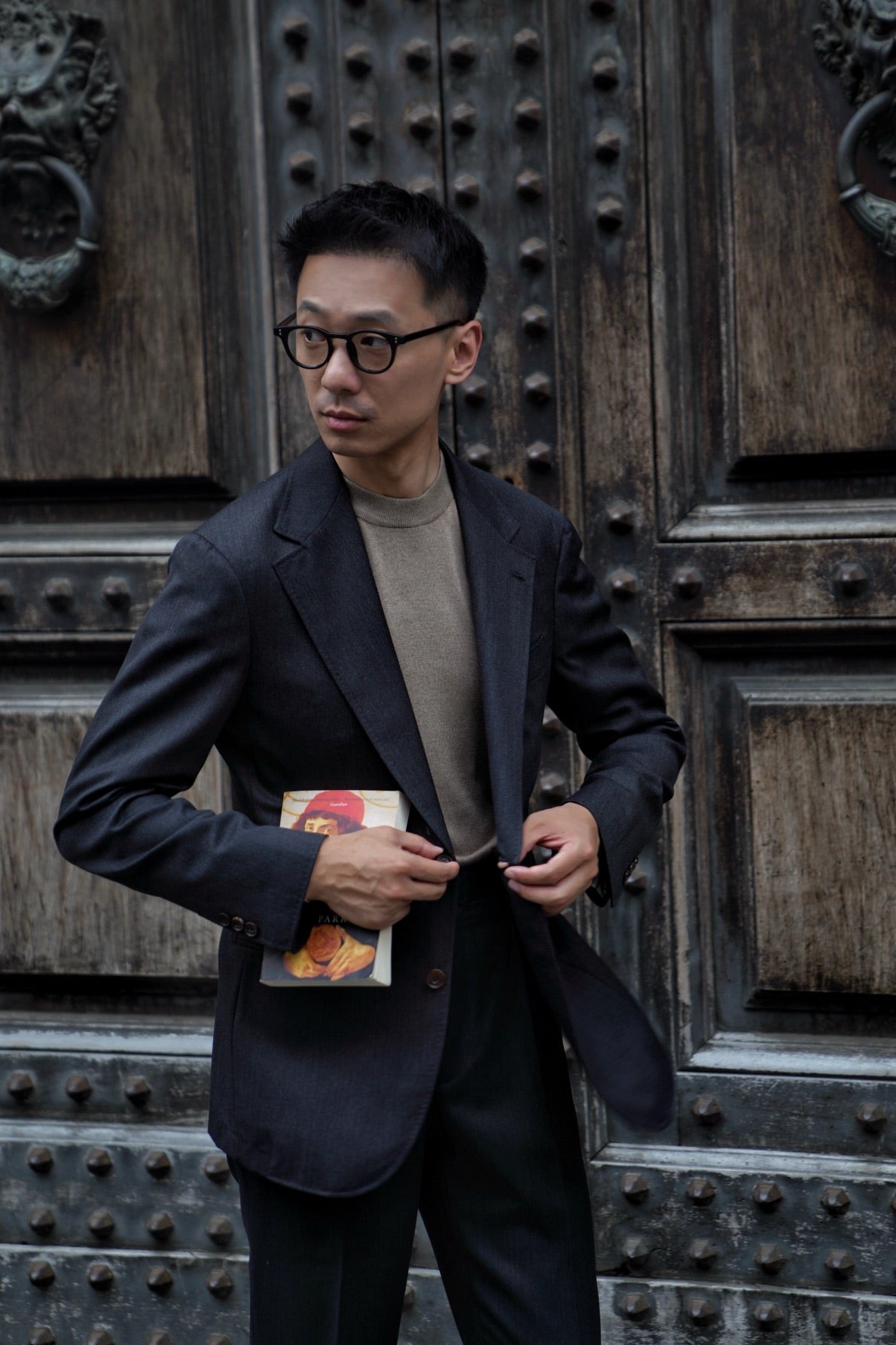 MTO Charcoal Twill 130s Wool Suit #422