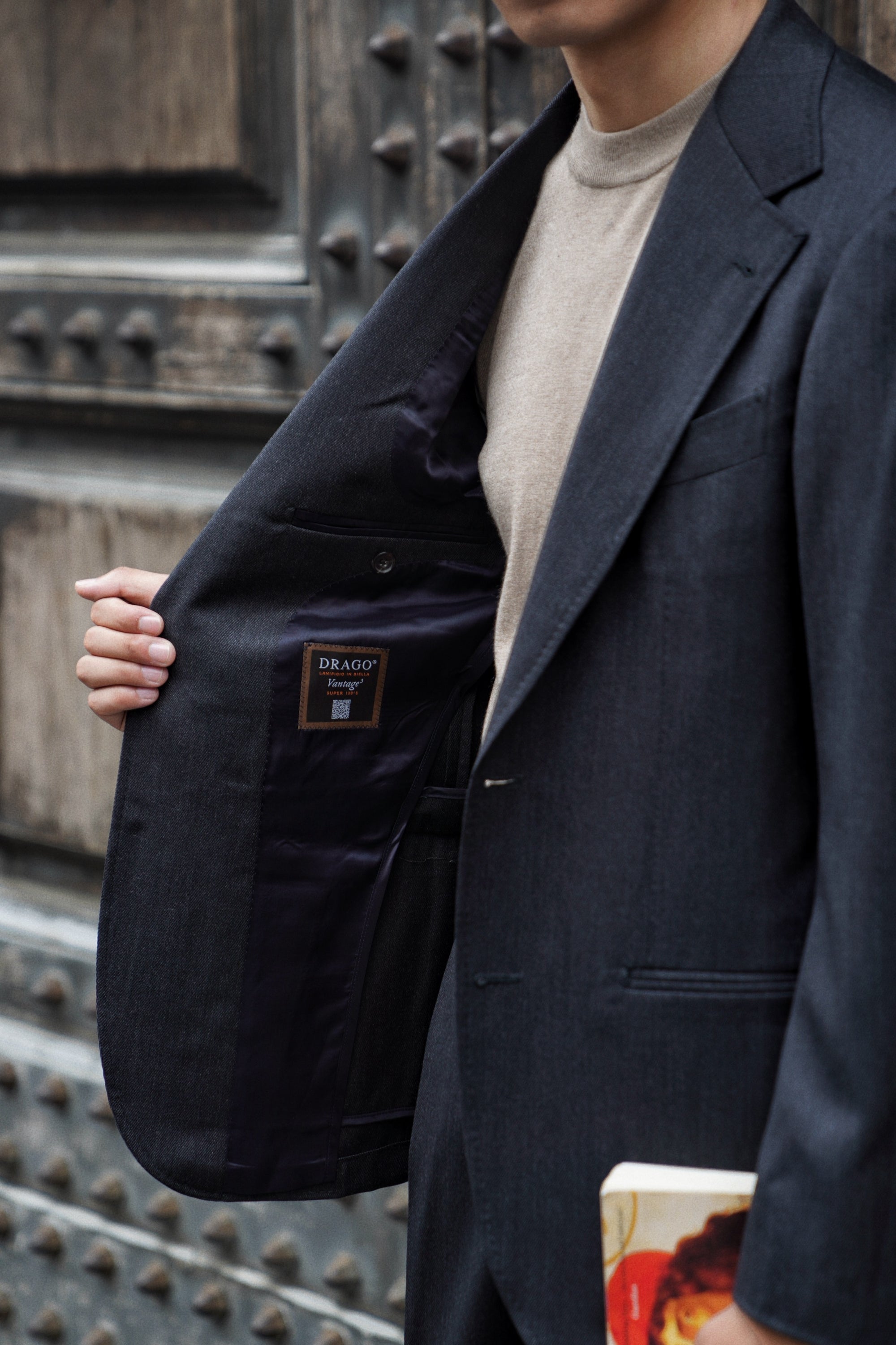 MTO Charcoal Twill 130s Wool Suit #422