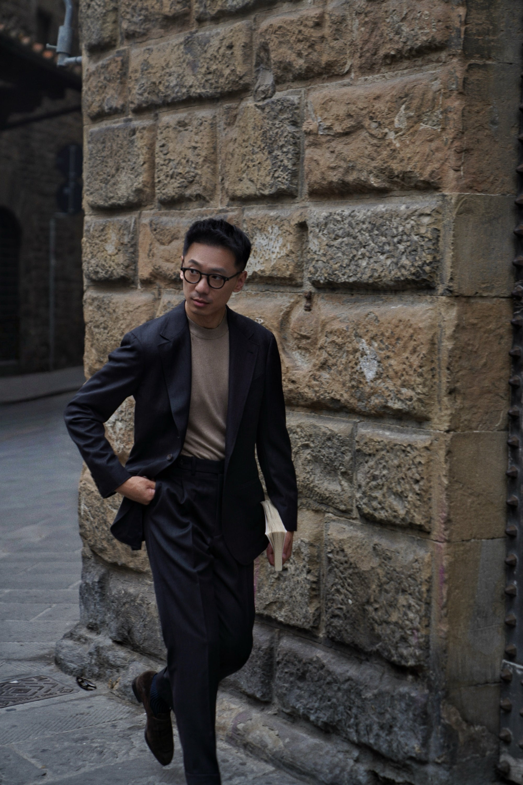 MTO Charcoal Twill 130s Wool Suit #422