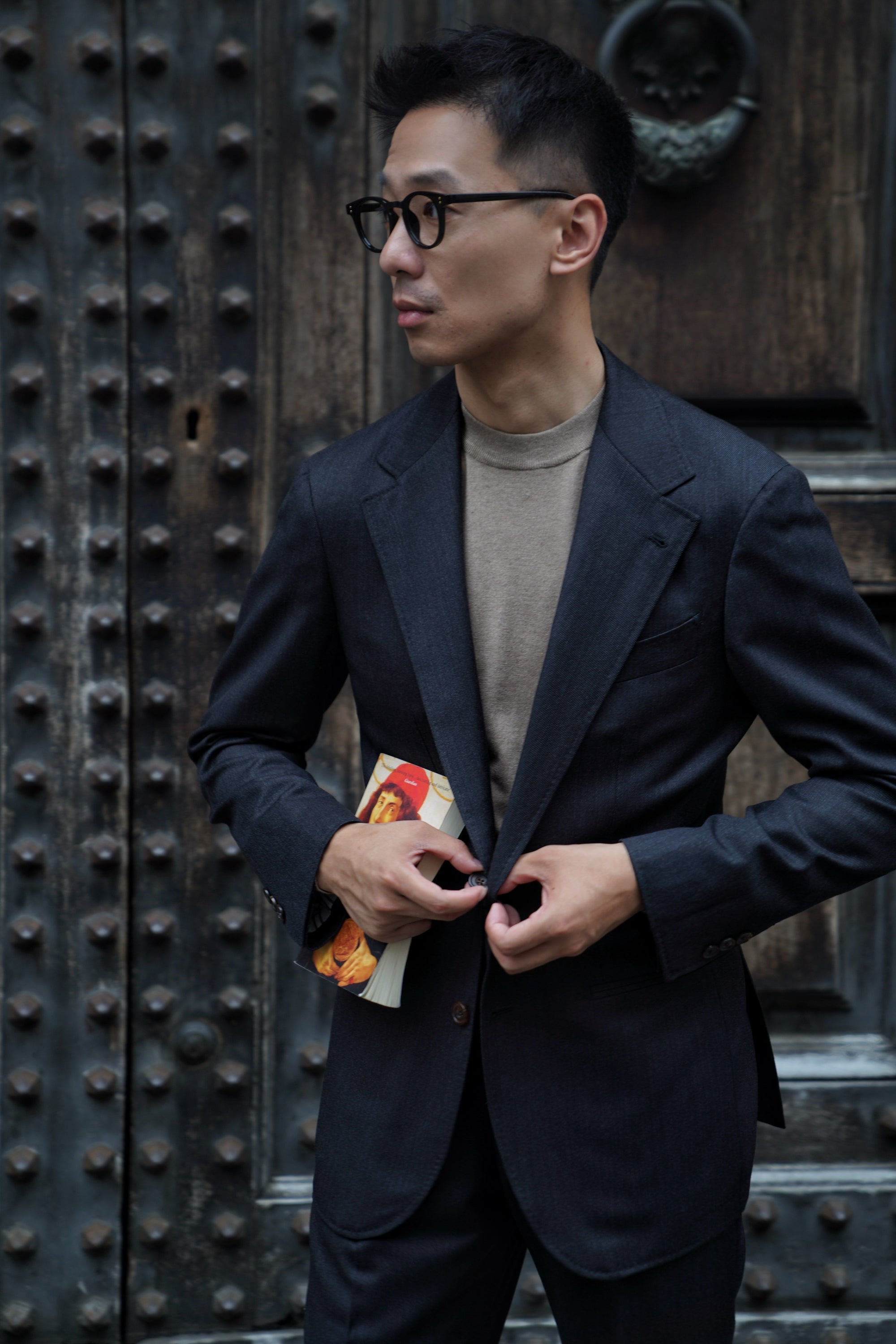 MTO Charcoal Twill 130s Wool Suit #422
