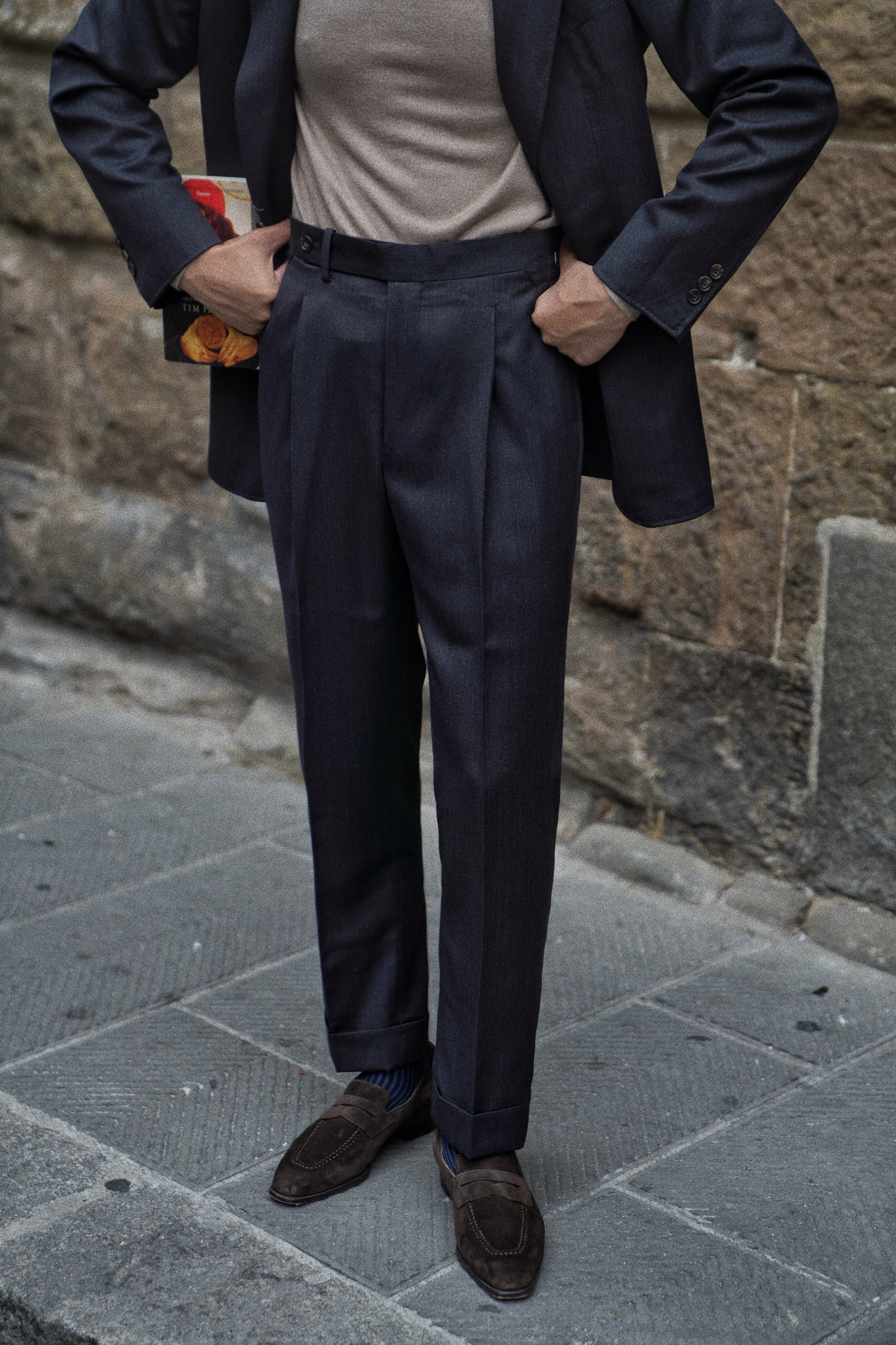 MTO Charcoal Twill 130s Wool Suit #422