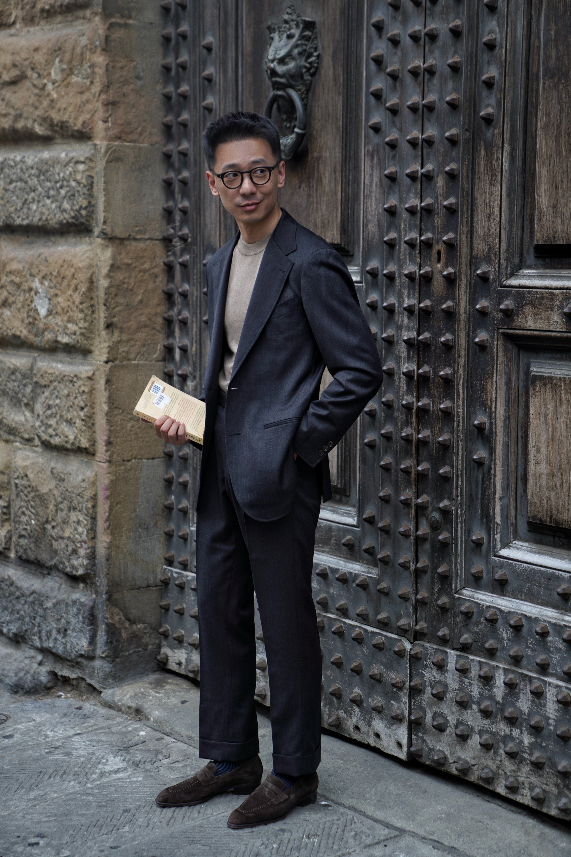 MTO Charcoal Twill 130s Wool Suit #422