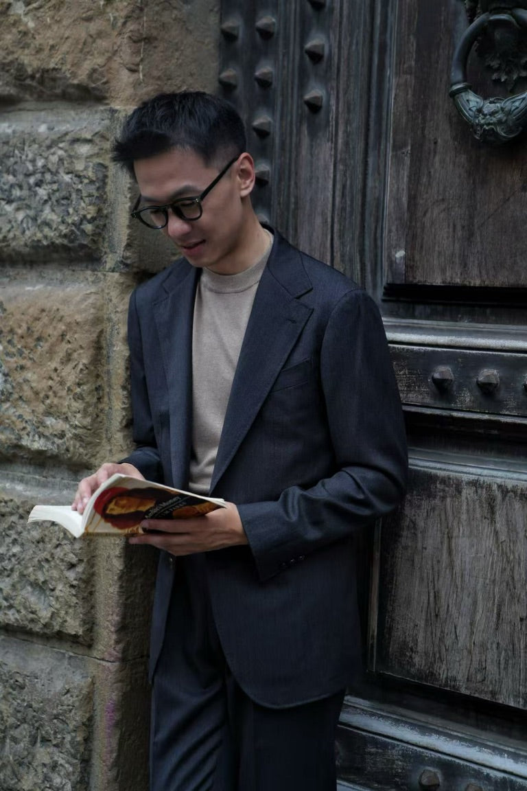 MTO Charcoal Twill 130s Wool Suit #422