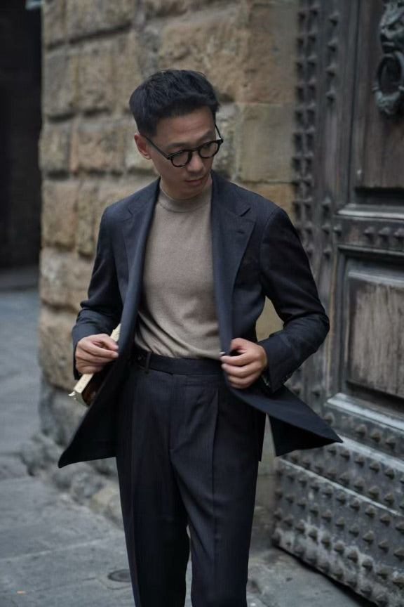 MTO Charcoal Twill 130s Wool Suit #422