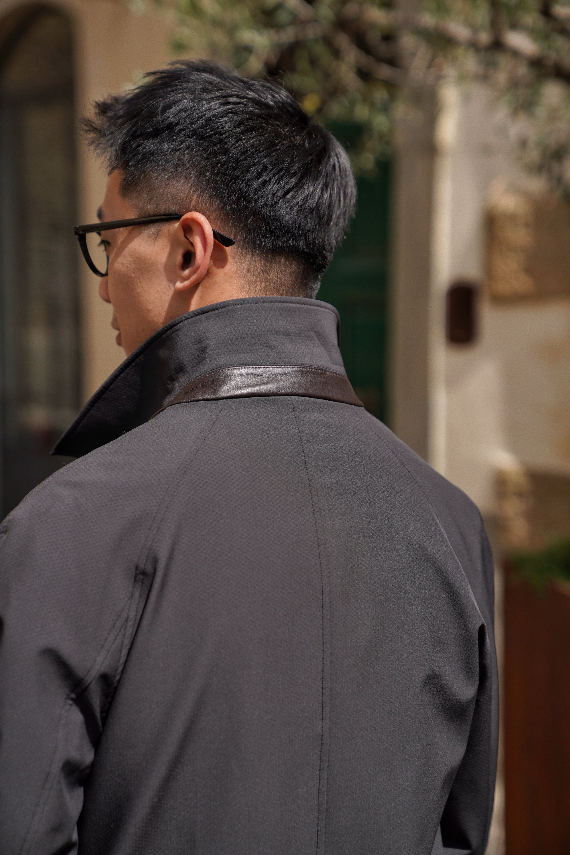 Charcoal Nylon Mac Coat #180