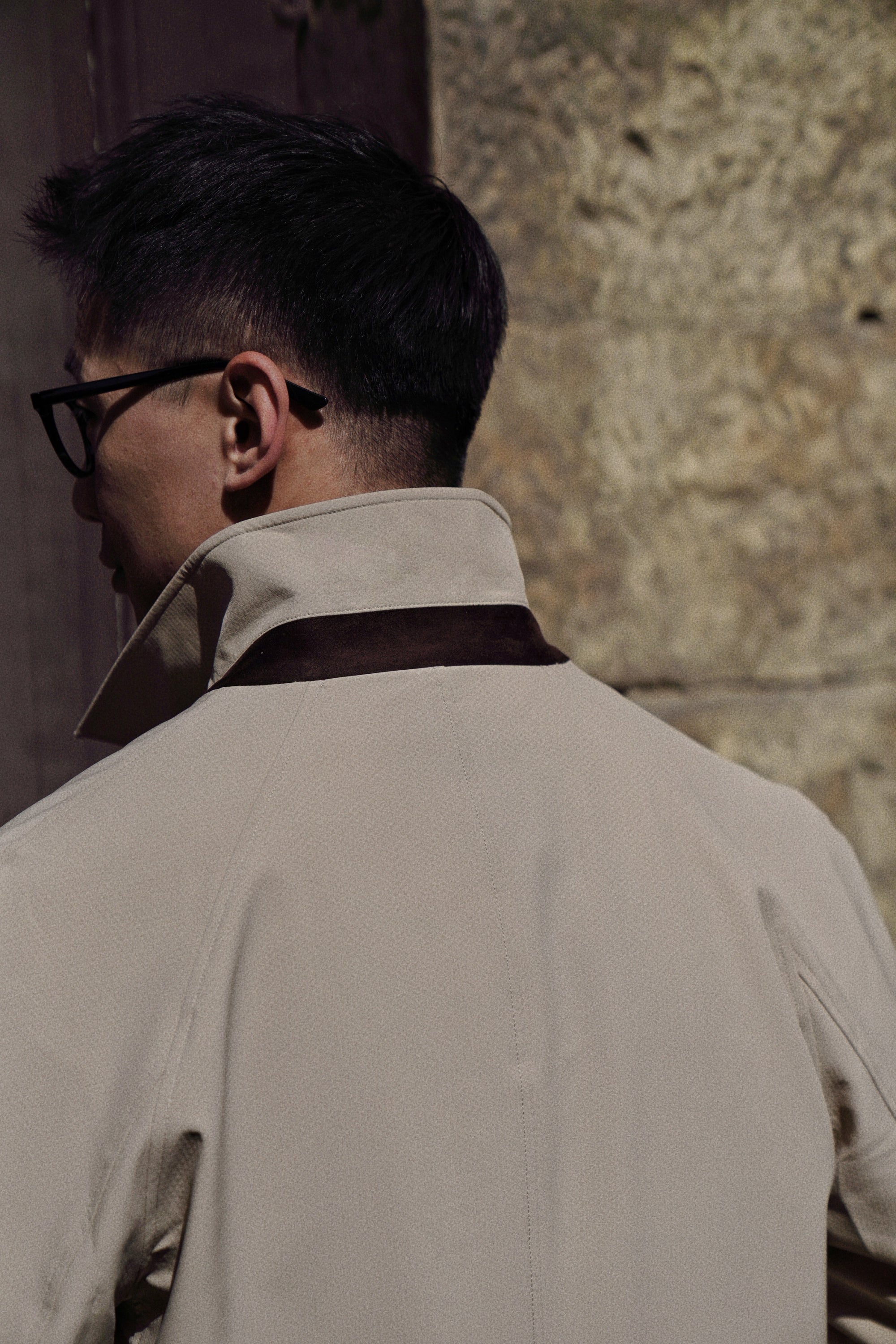 Khaki Nylon Mac Coat #182