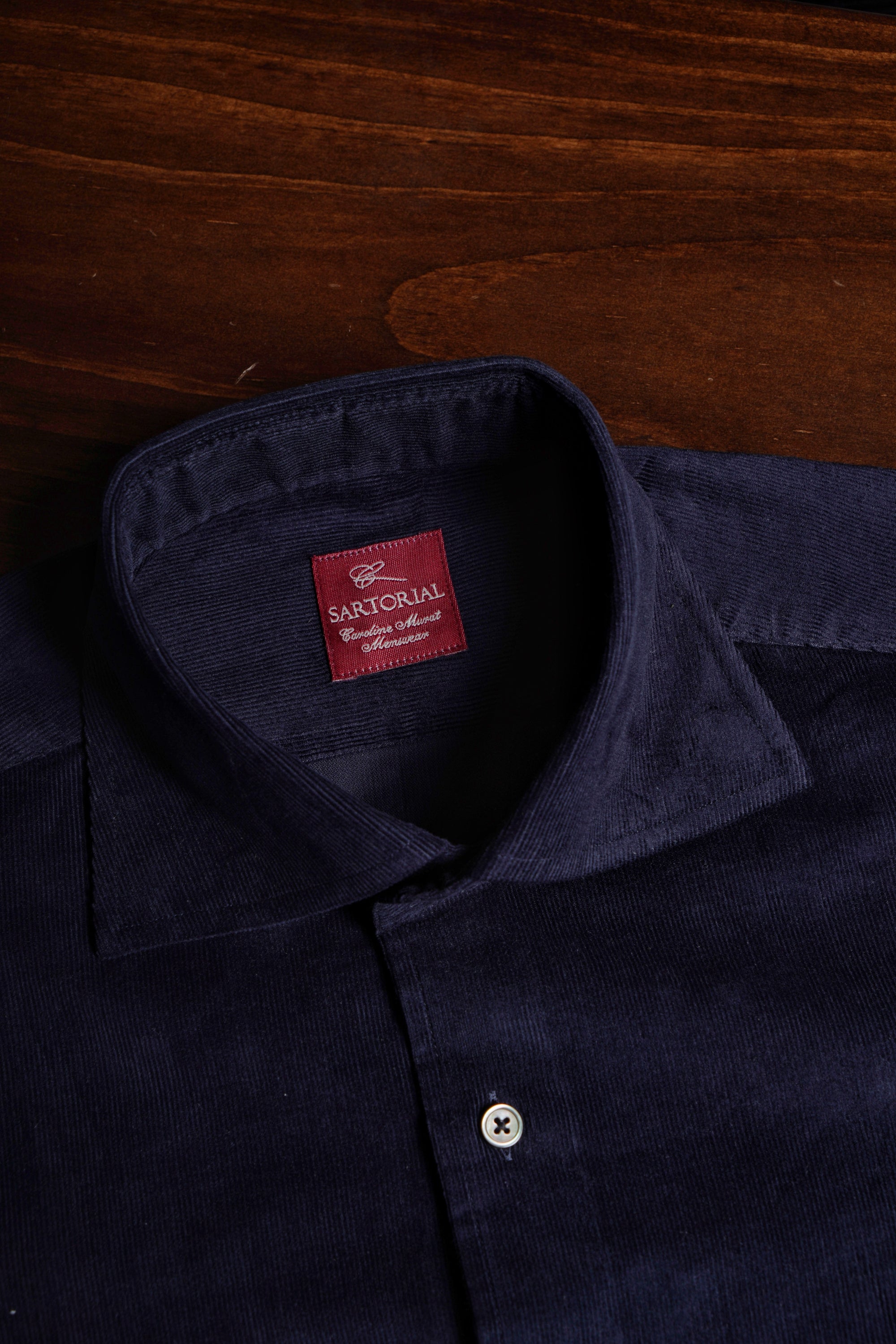 Tobacco / Navy Cotton Corduroy Shirt #498 #350