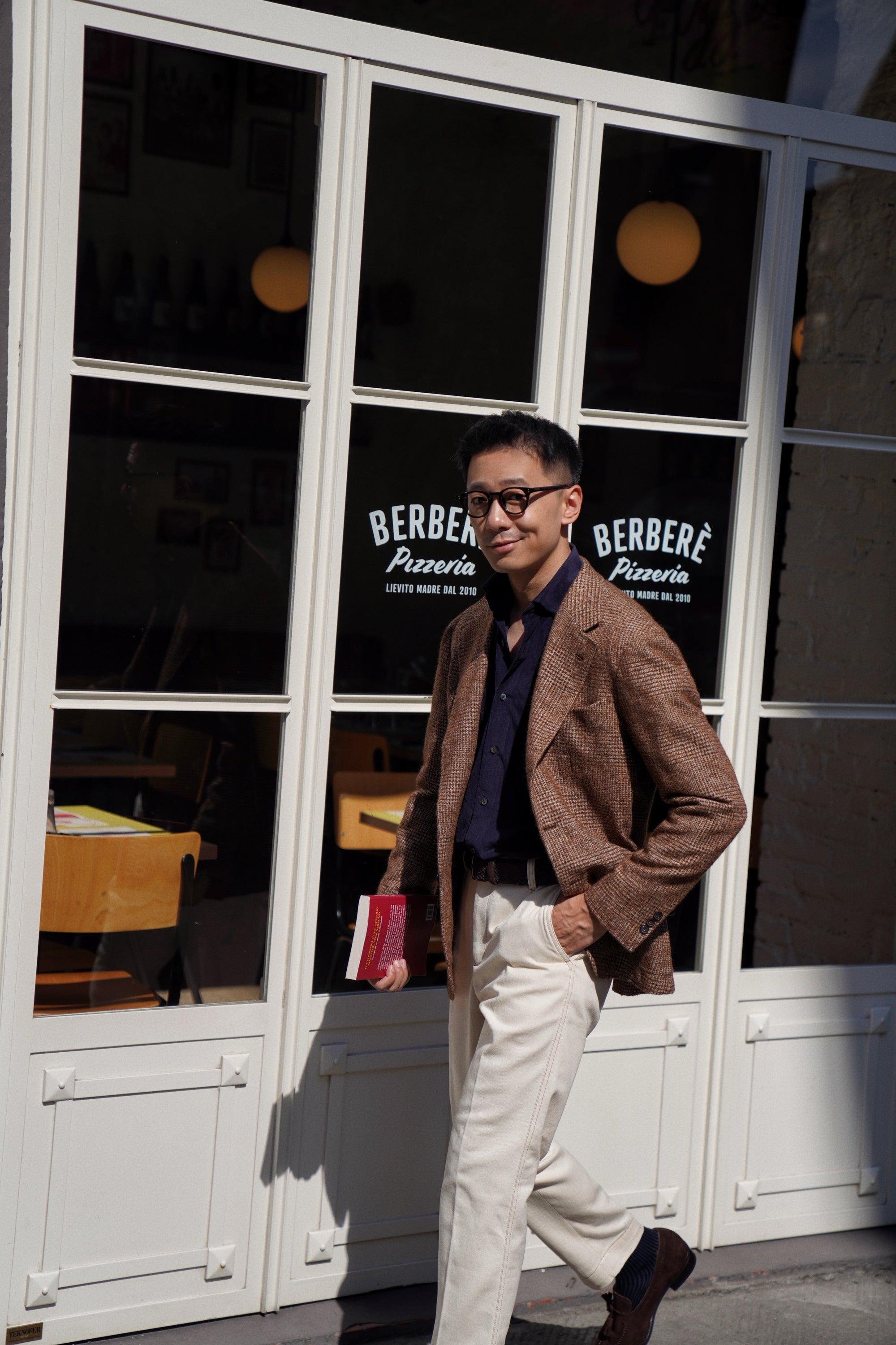 Tobacco / Navy Cotton Corduroy Shirt #498 #350
