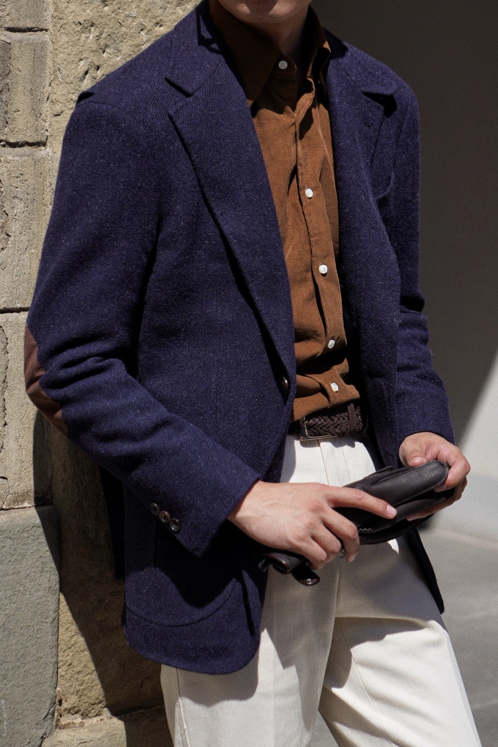 Tobacco / Navy Cotton Corduroy Shirt #498 #350