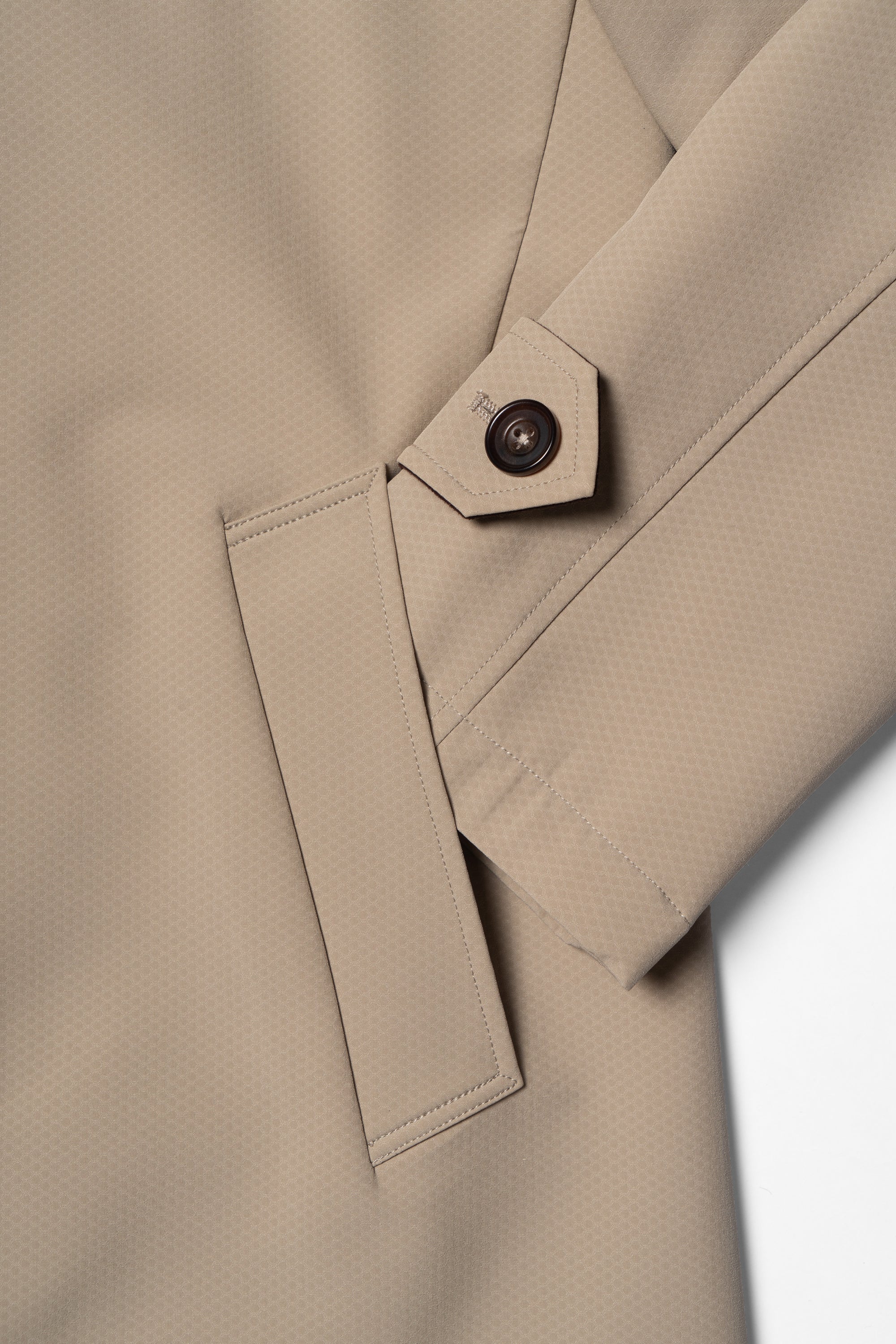 Khaki Nylon Mac Coat #182