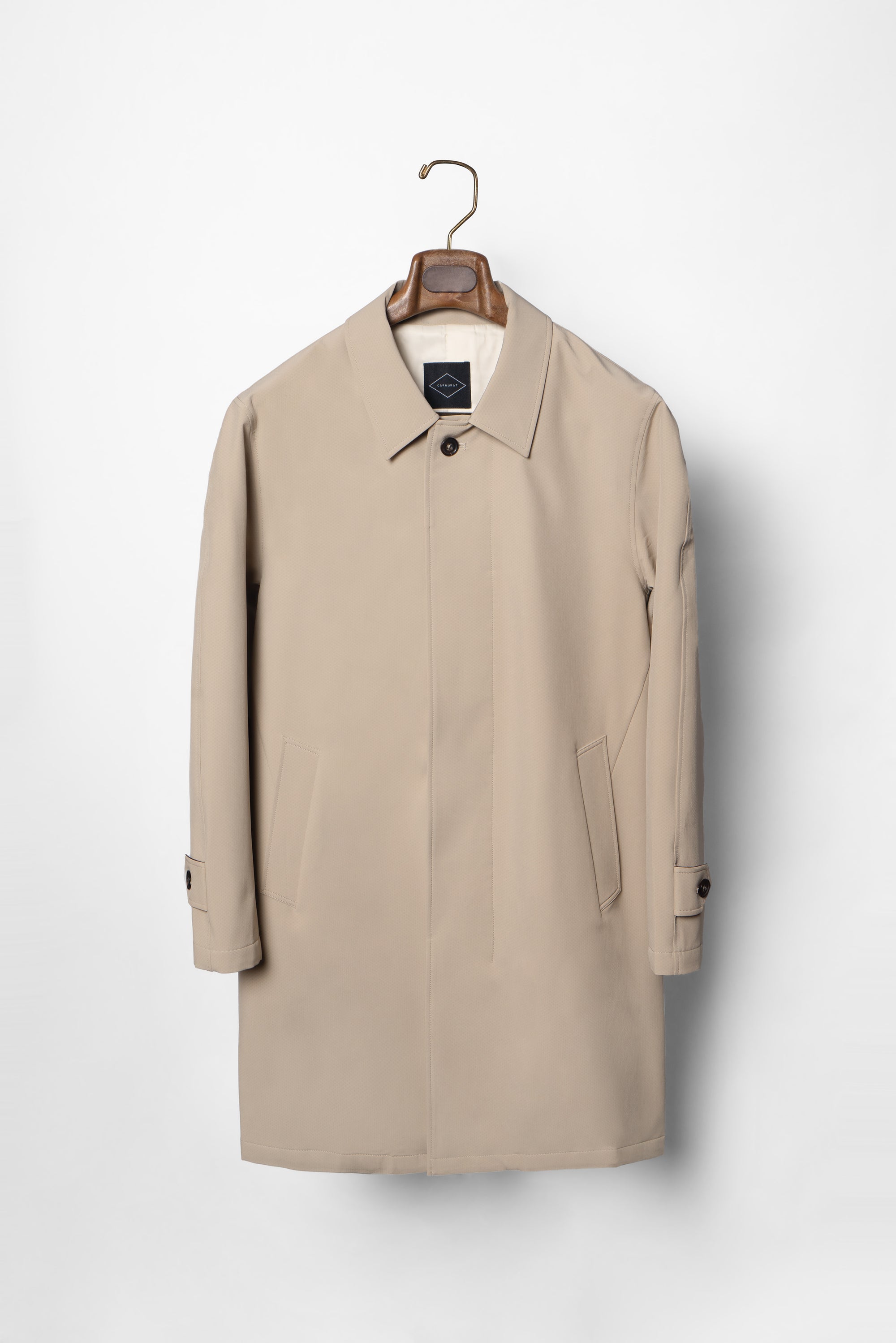 Khaki Nylon Mac Coat #182