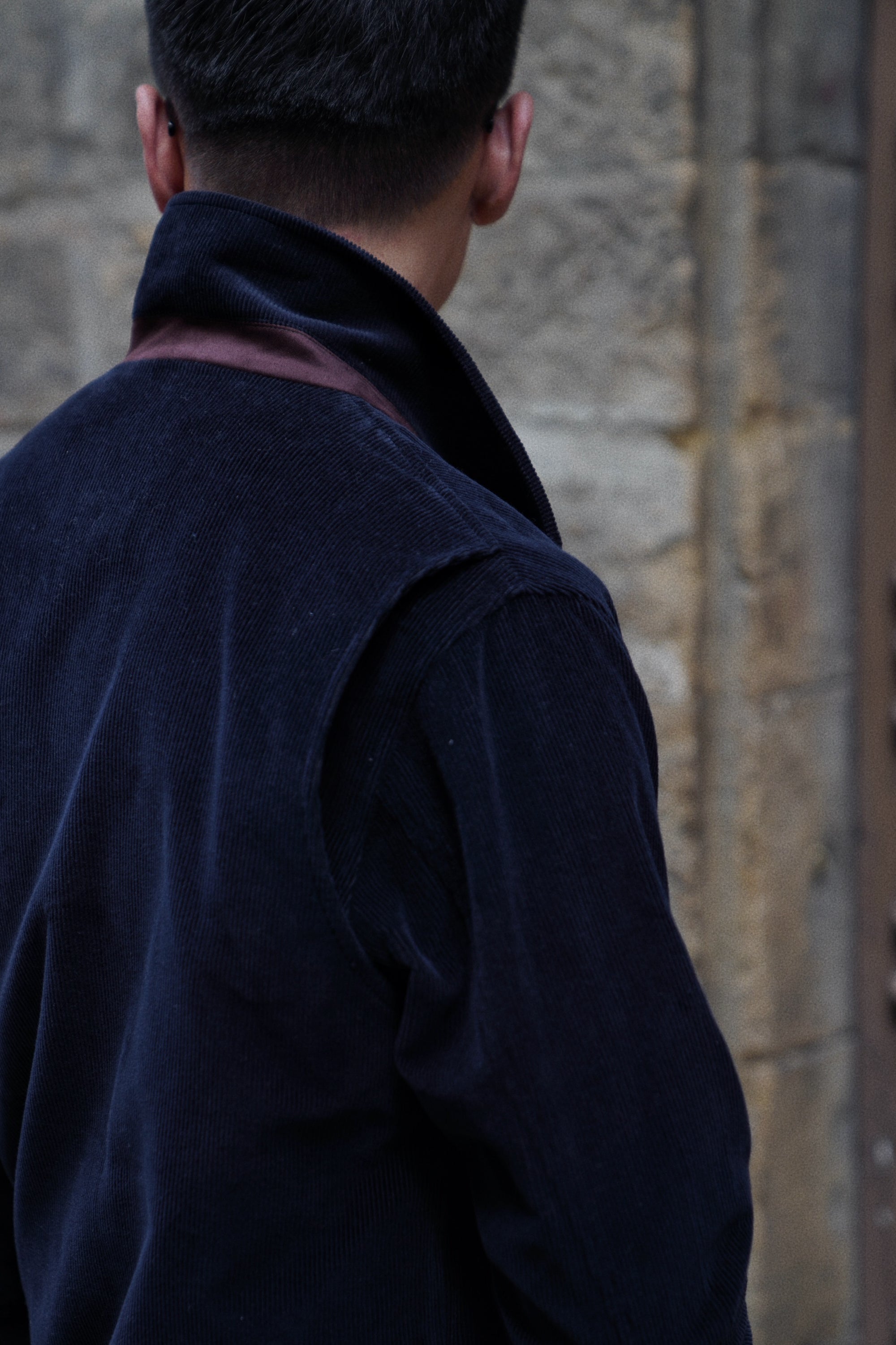 Navy Corduroy Cotton Wool Chore Jacket