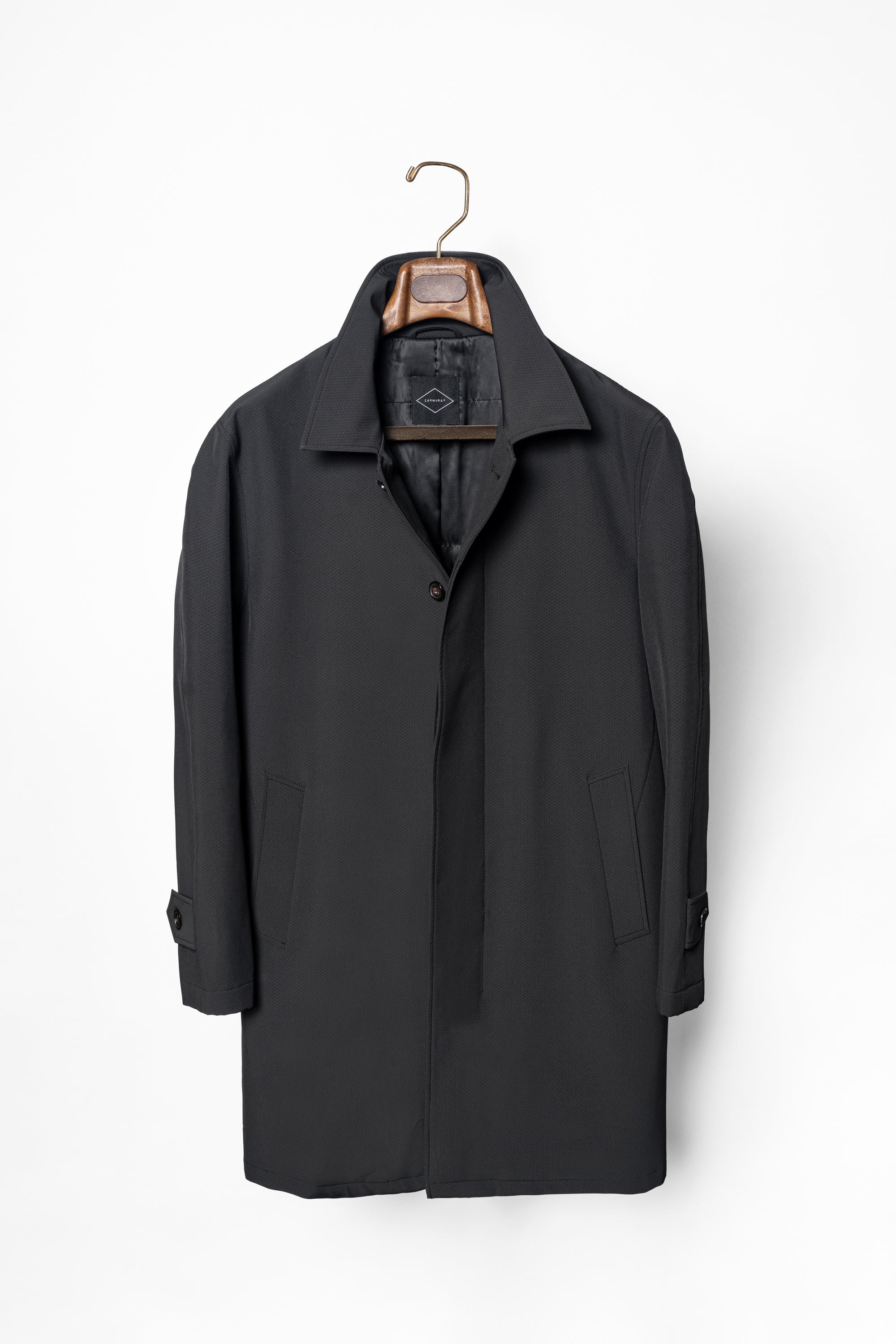 Charcoal Nylon Mac Coat #180