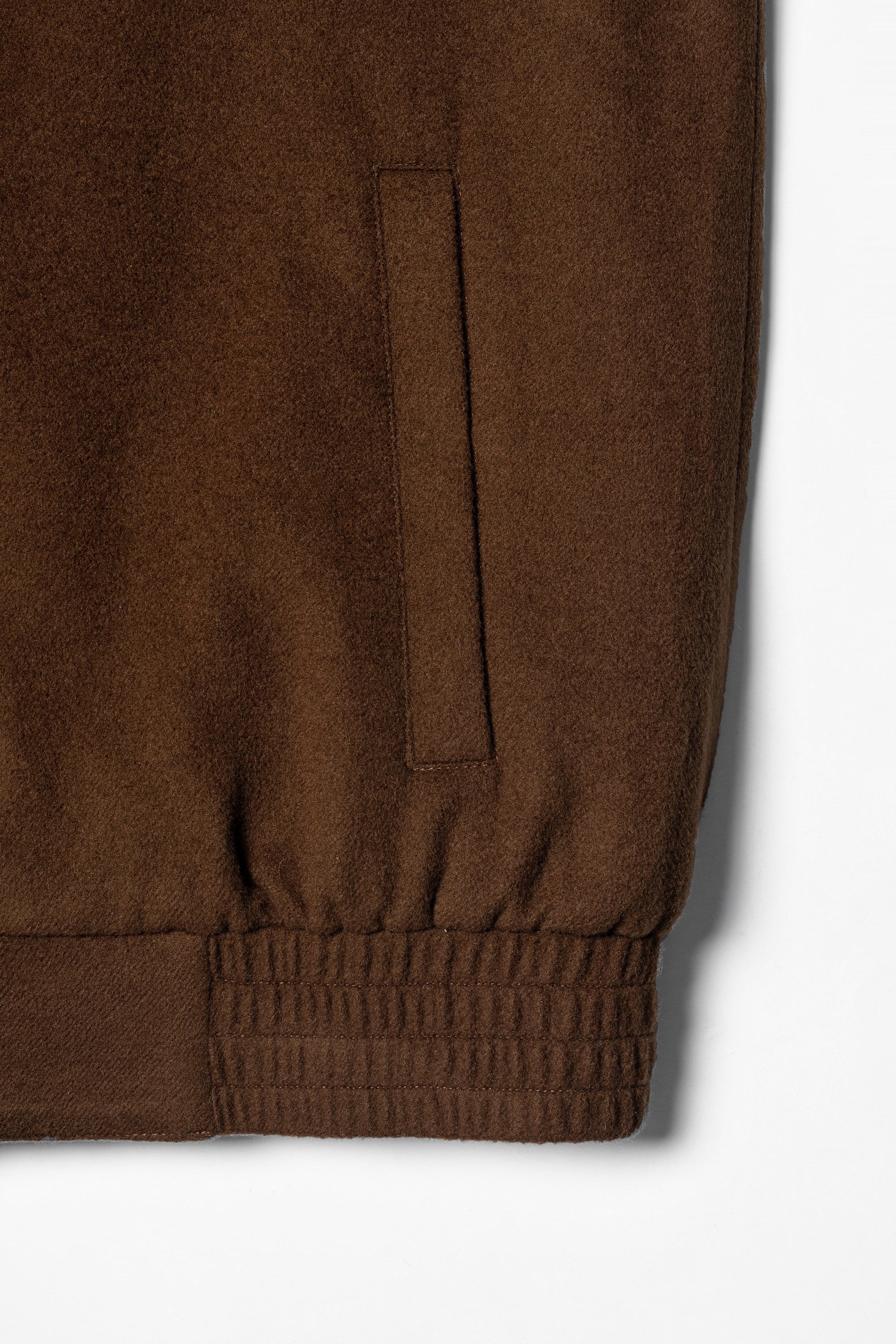 Tobacco Wool Silk Bomber Jacket #159