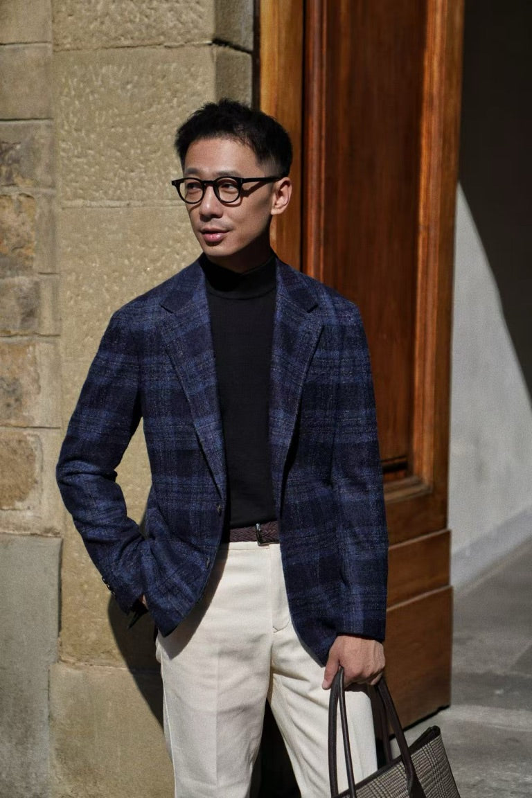 Honey / Black Knitted Mock Neck