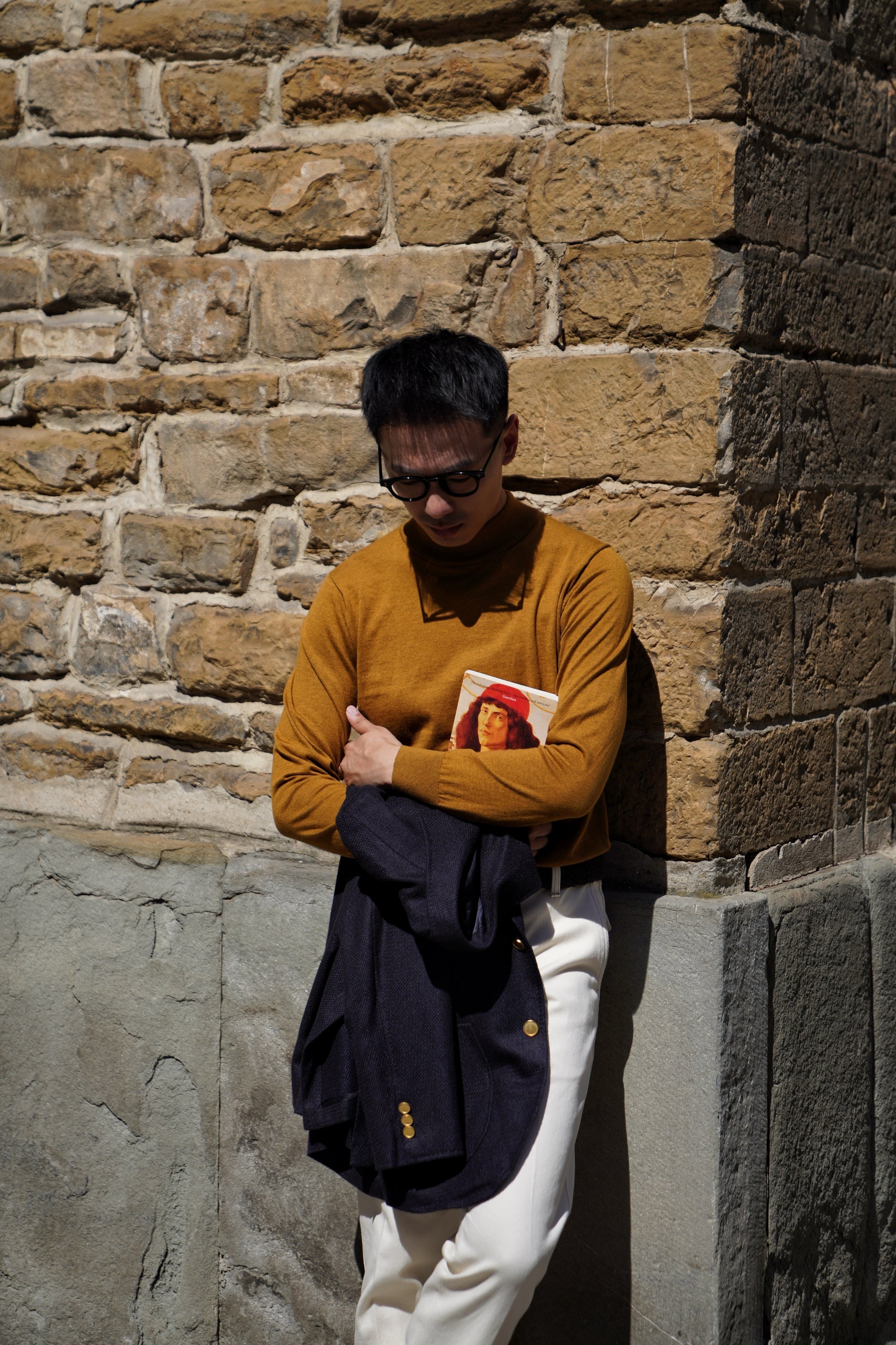 Honey / Black Knitted Mock Neck