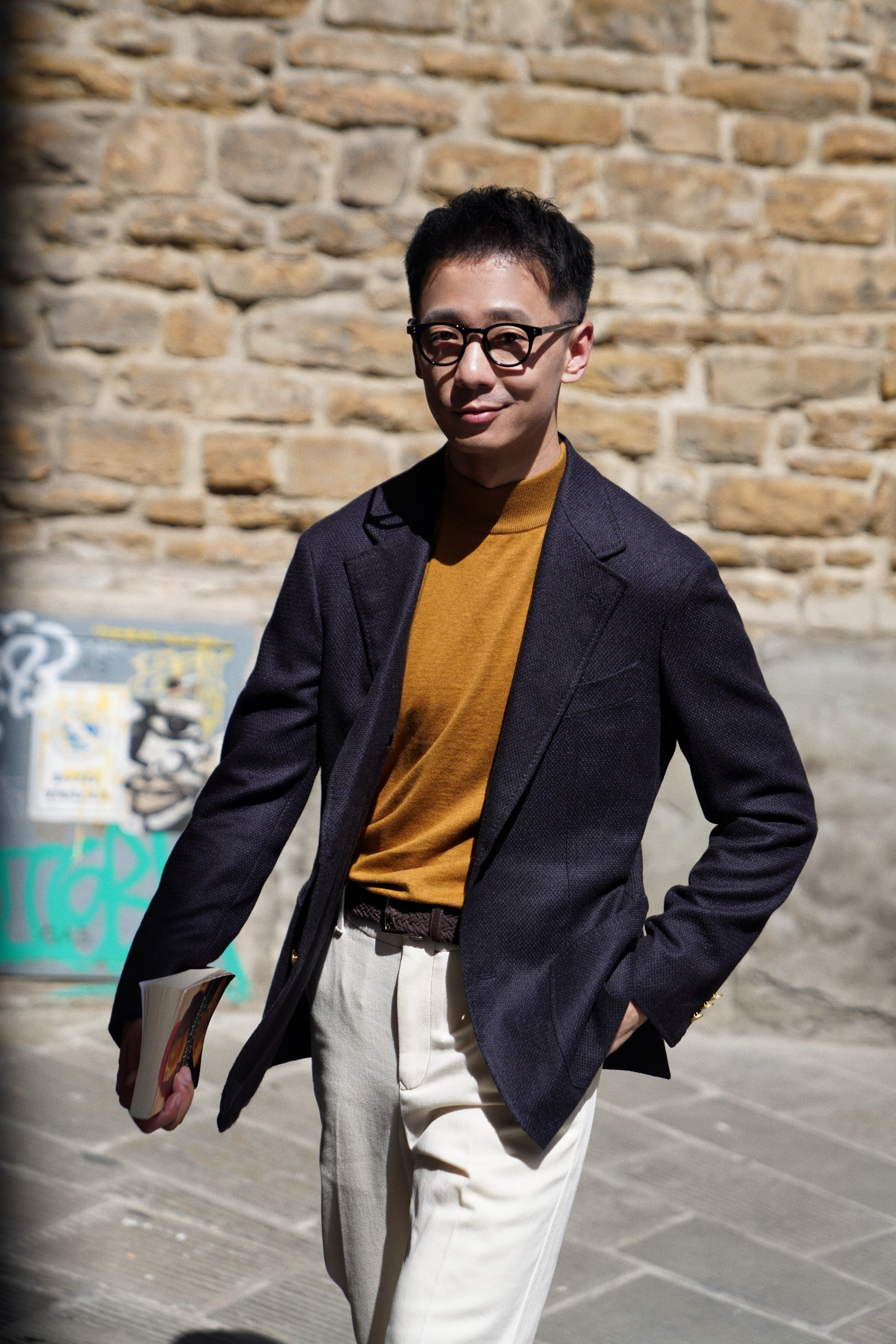 Honey / Black Knitted Mock Neck