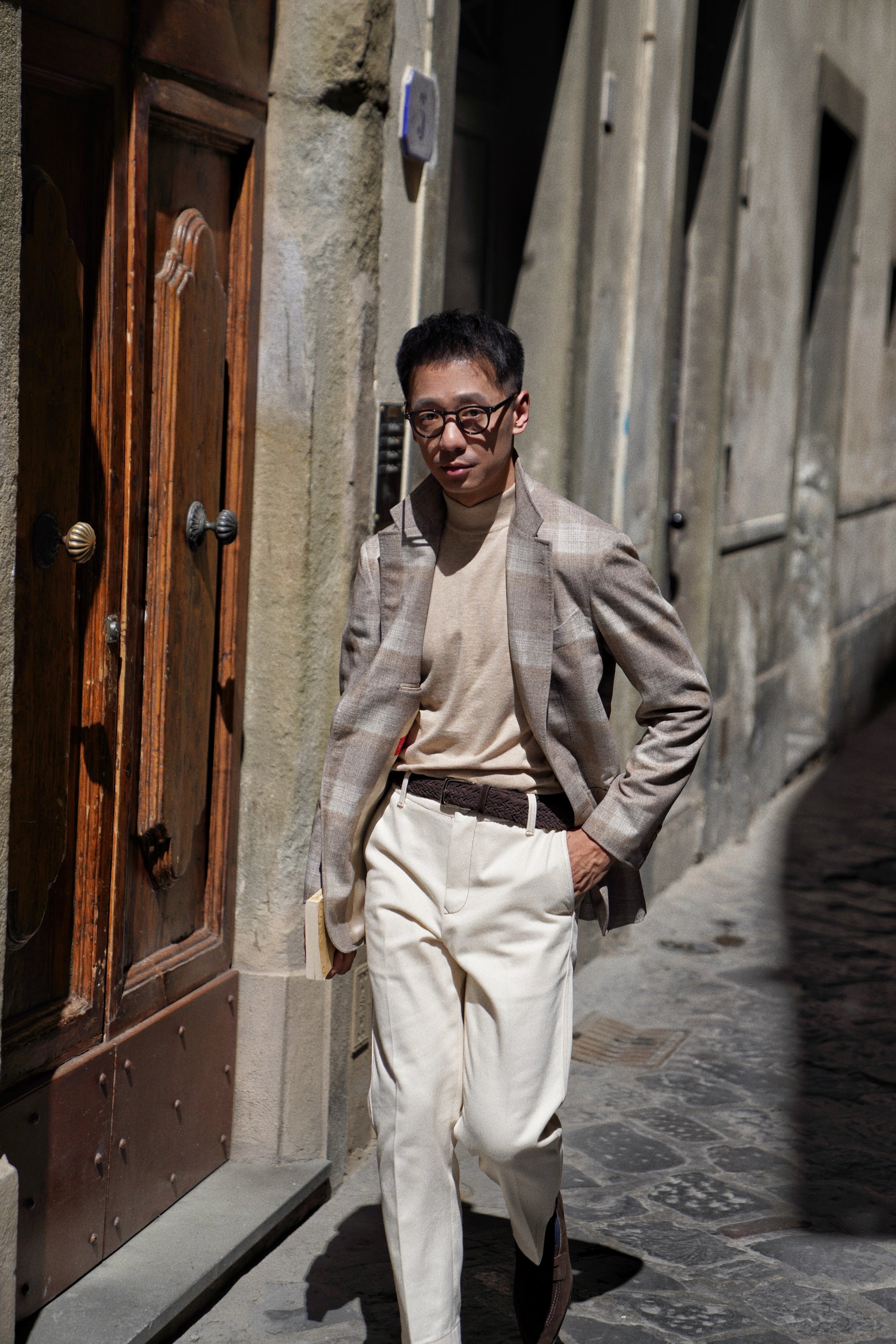 Camel / Beige Knitted Mock Neck
