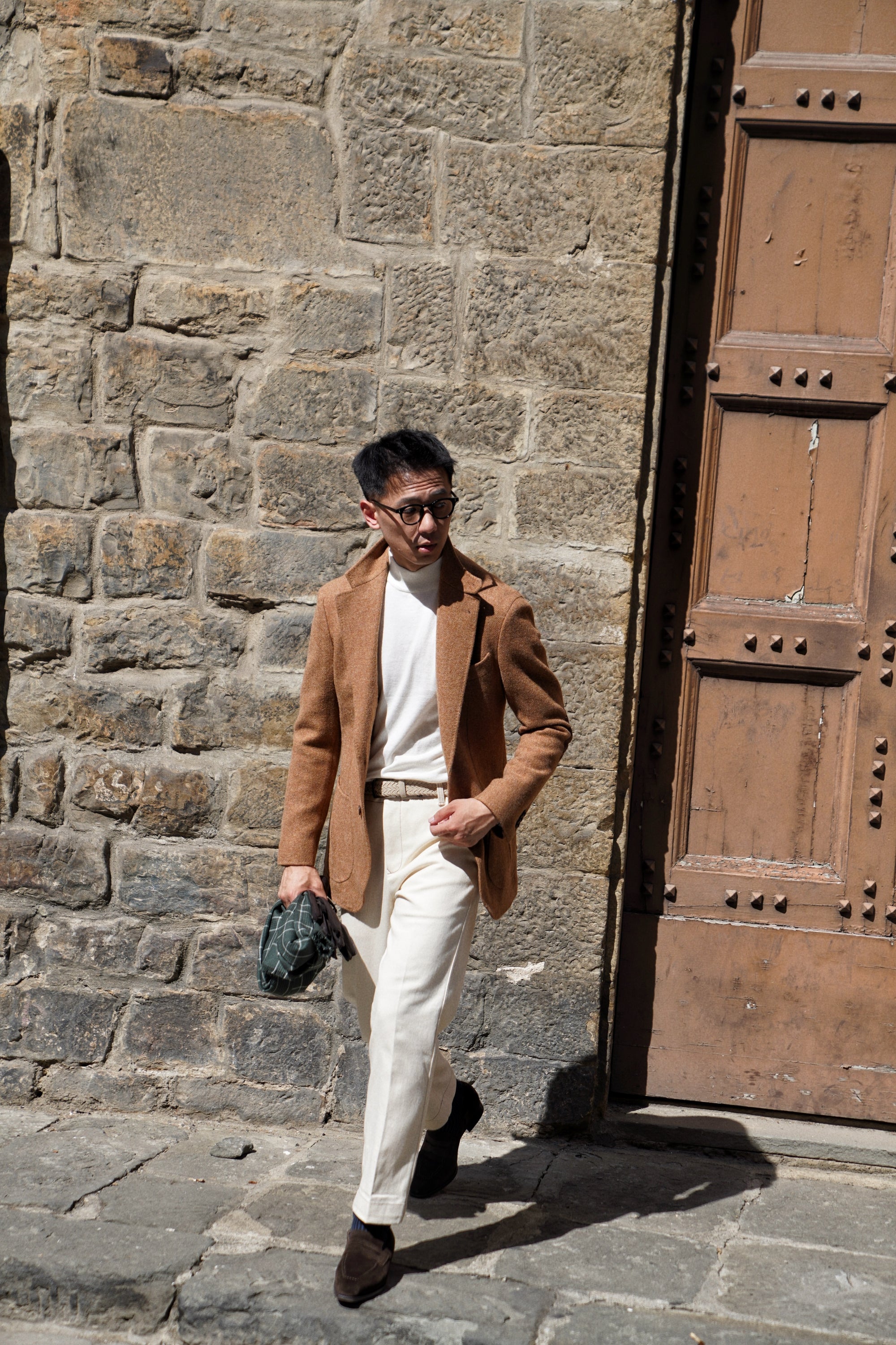 Camel / Beige Knitted Mock Neck