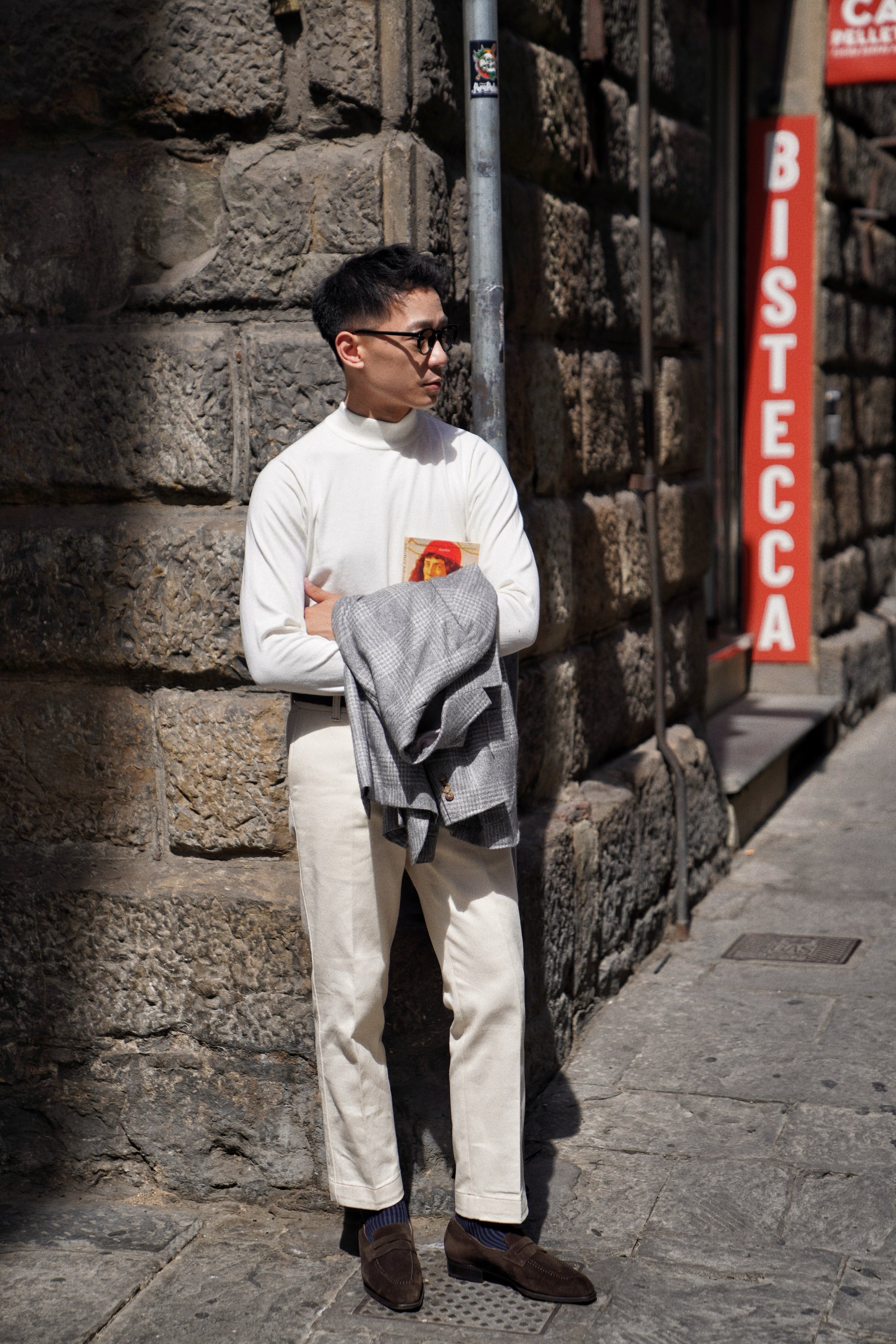 Camel / Beige Knitted Mock Neck