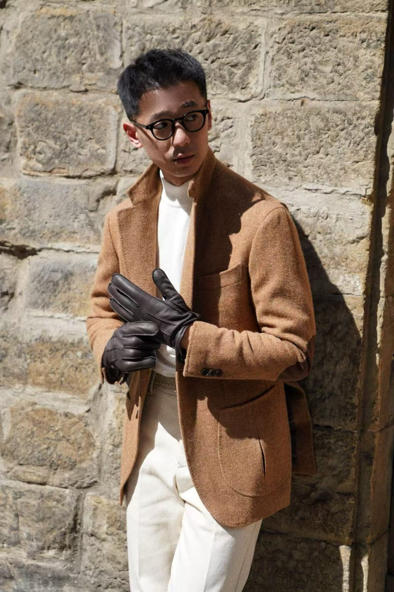 Camel / Beige Knitted Mock Neck