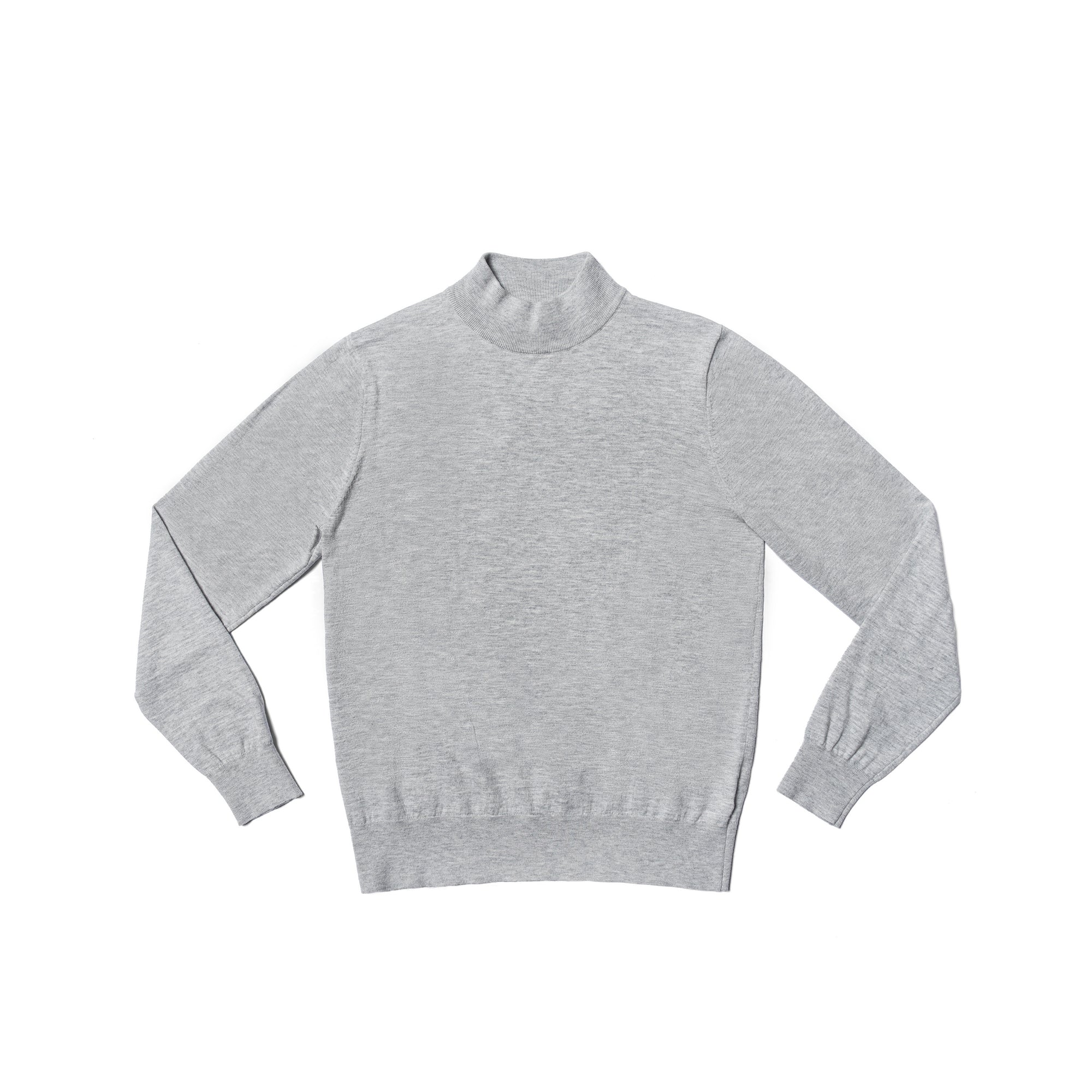 Grey / Burgundy Knitted Mock Neck