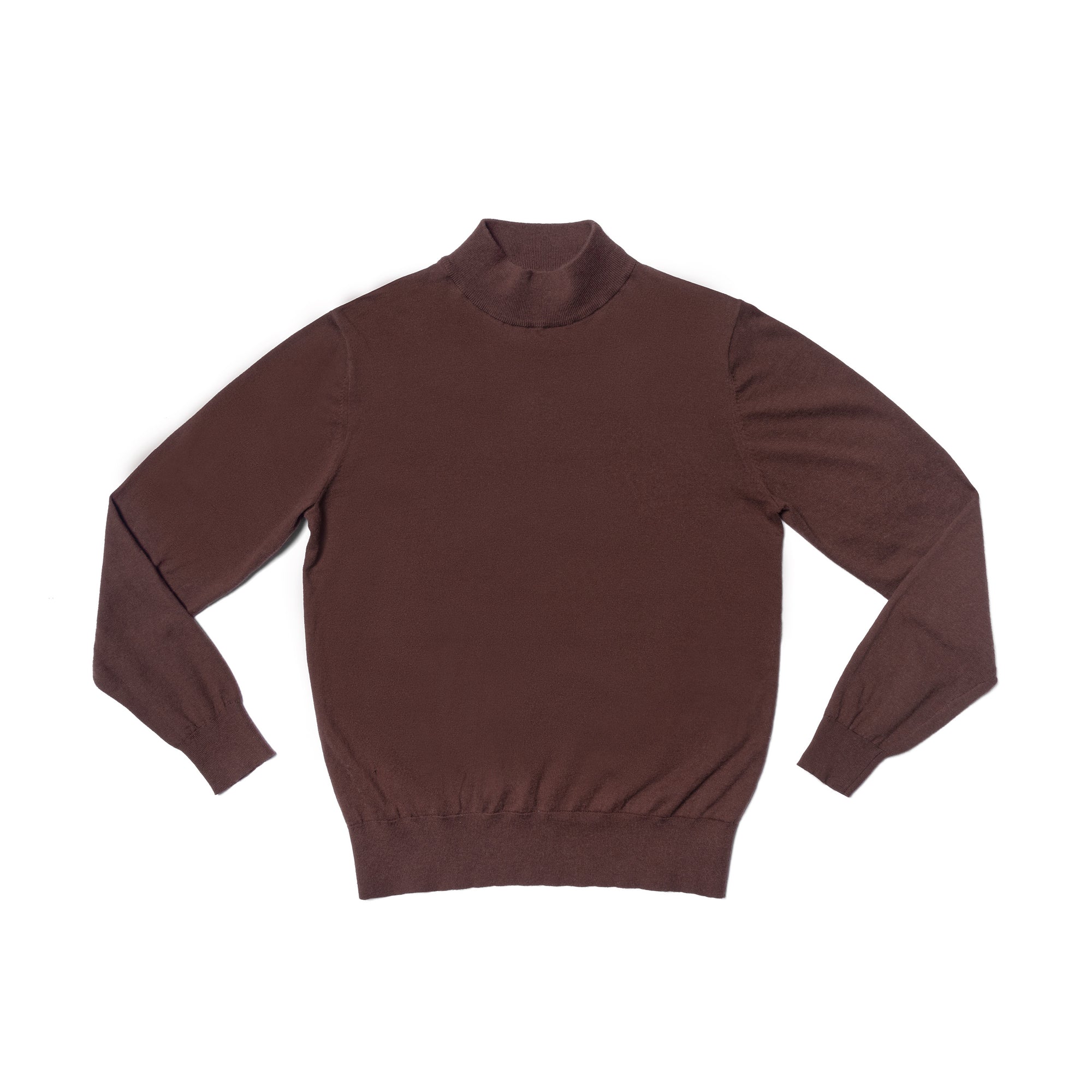 Grey / Burgundy Knitted Mock Neck